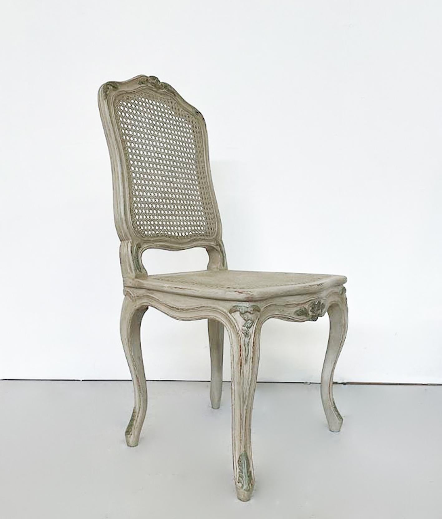Belgian Set of 12 Louis XV Style Cane Chairs, Belgium, 2000s For Sale
