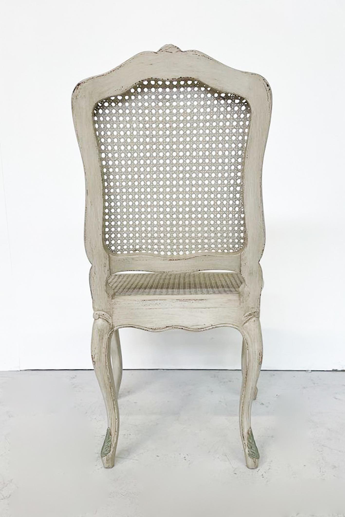 Contemporary Set of 12 Louis XV Style Cane Chairs, Belgium, 2000s For Sale