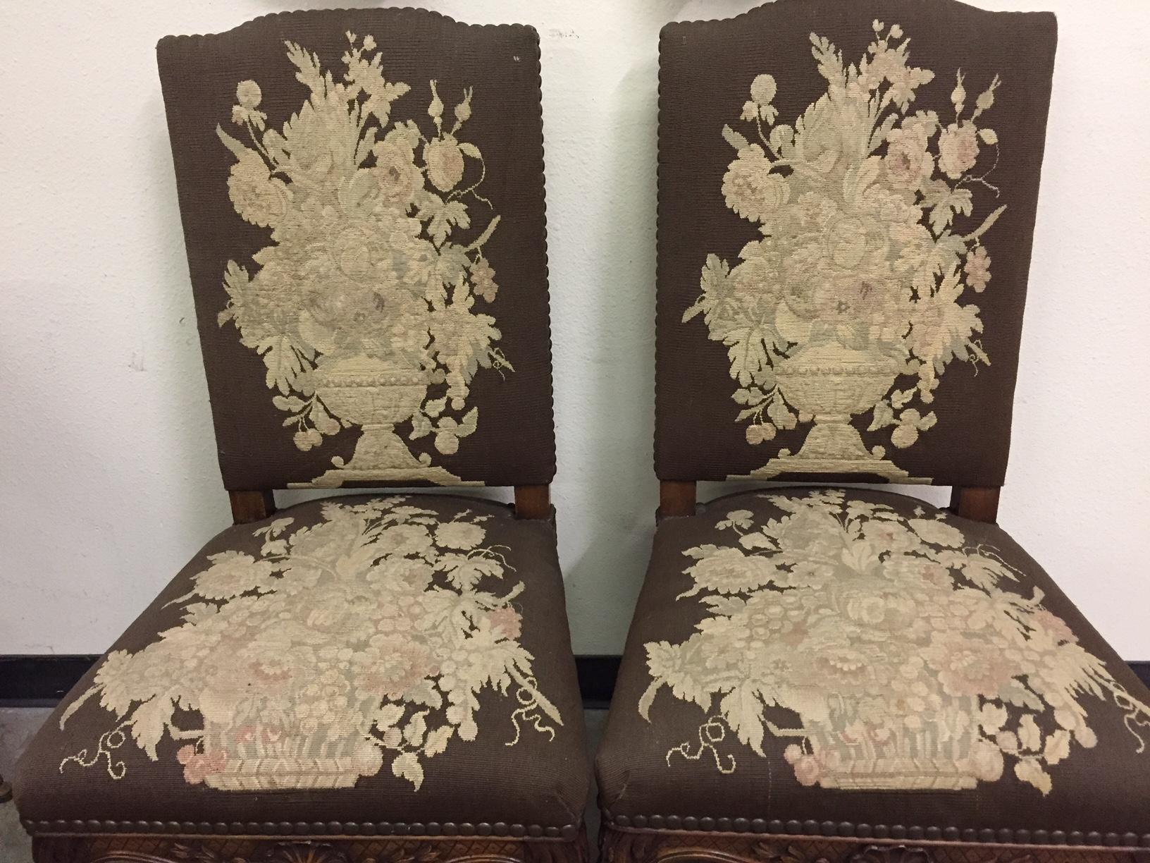 Set of 12 Louis XV Style Dining Chairs, Tapestry Upholstery, 19th/20th Century 4