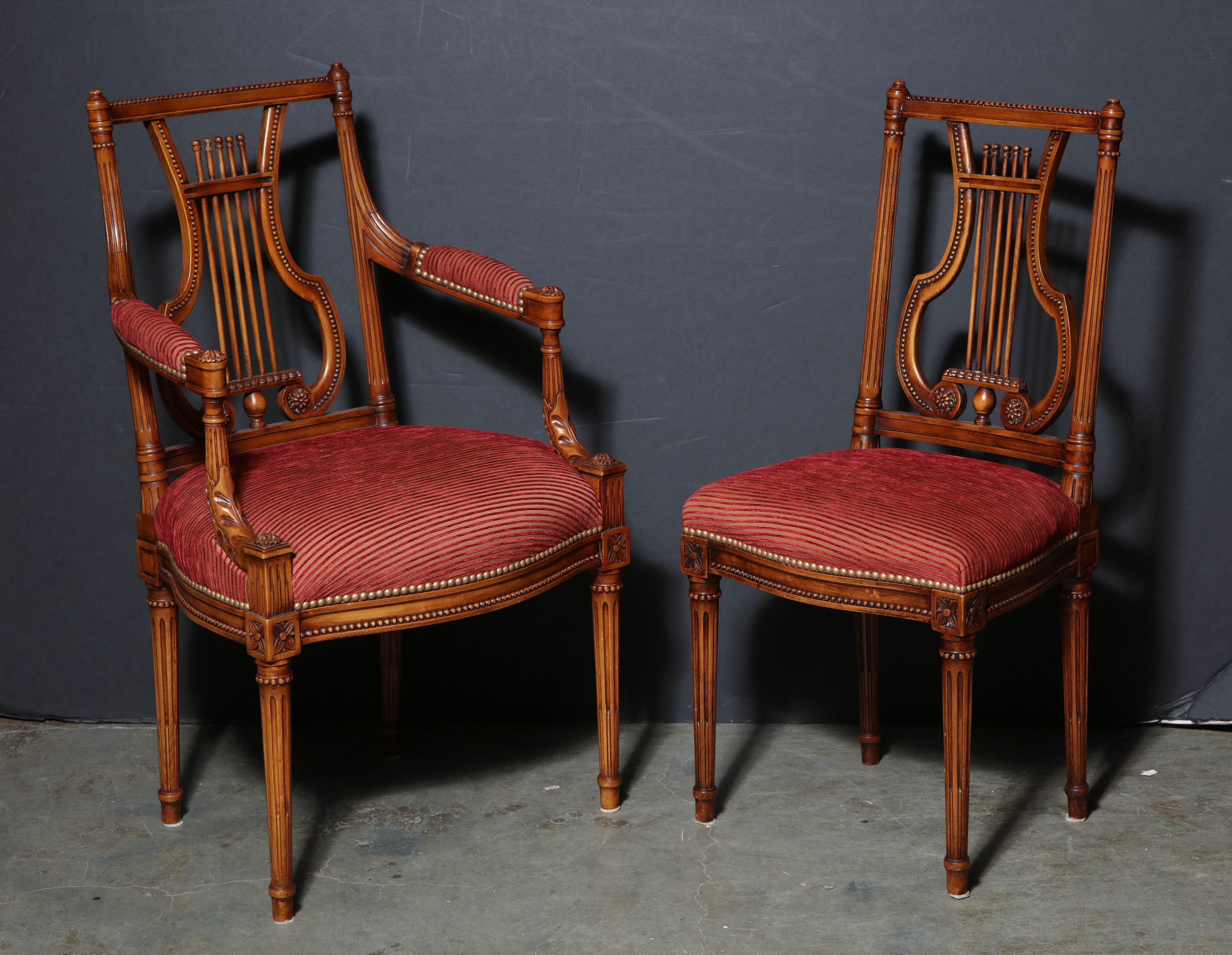 French Set of 12 Louis XVI Dining Chairs