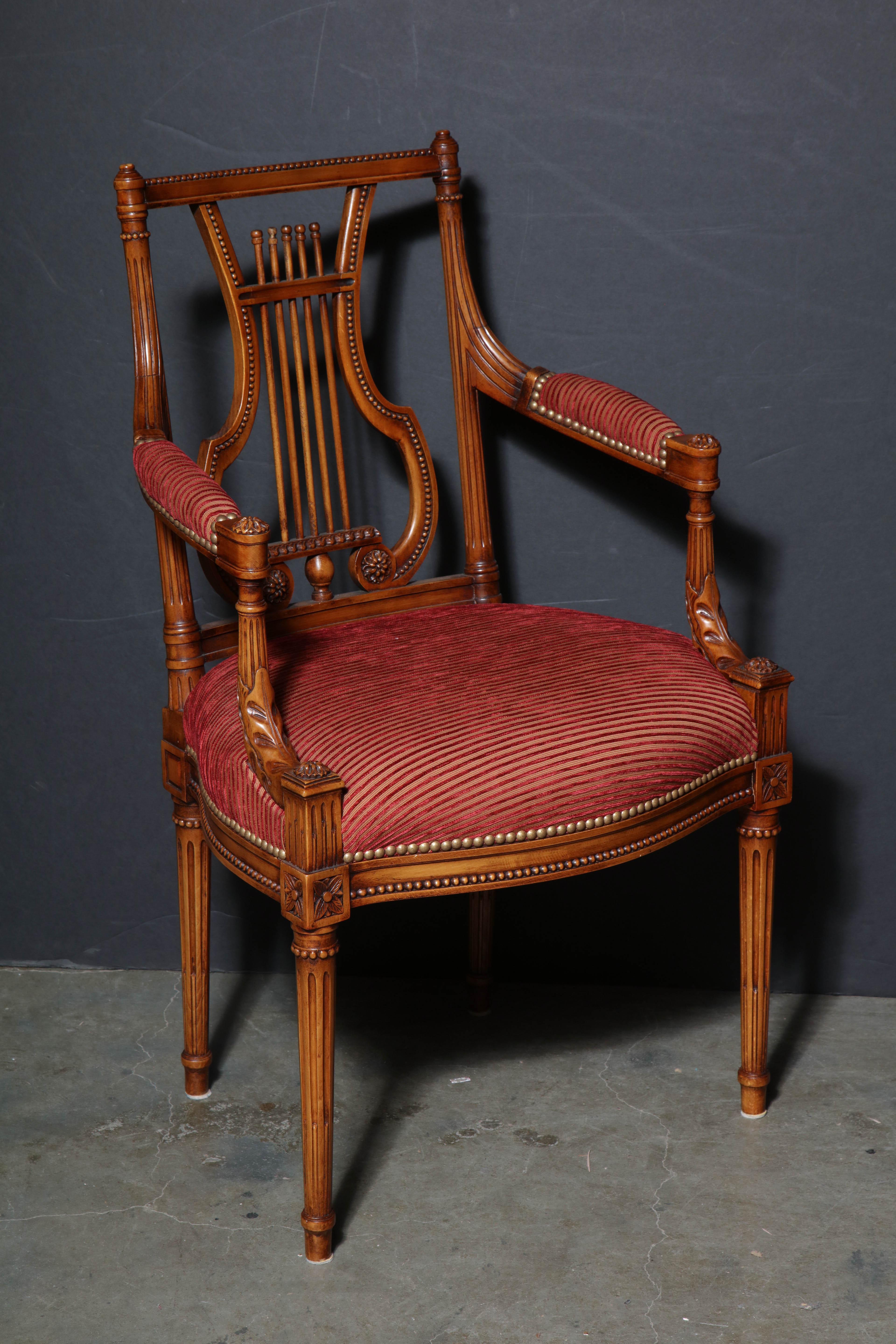 Set of 12 Louis XVI Dining Chairs In Excellent Condition In Westwood, NJ