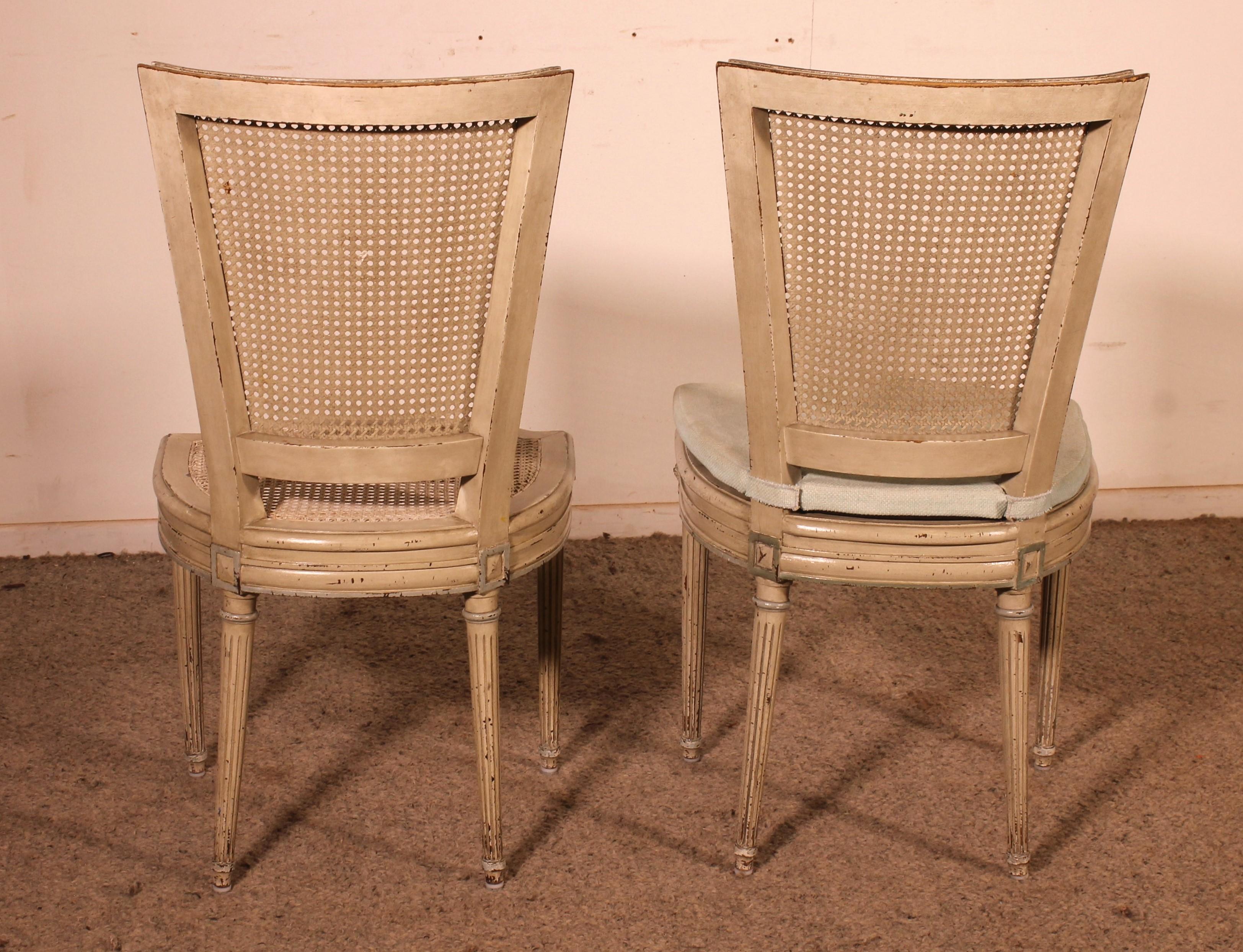 Set Of 12 Louis XVI Style Chairs In Polychrome Wood - 19th Century For Sale 6