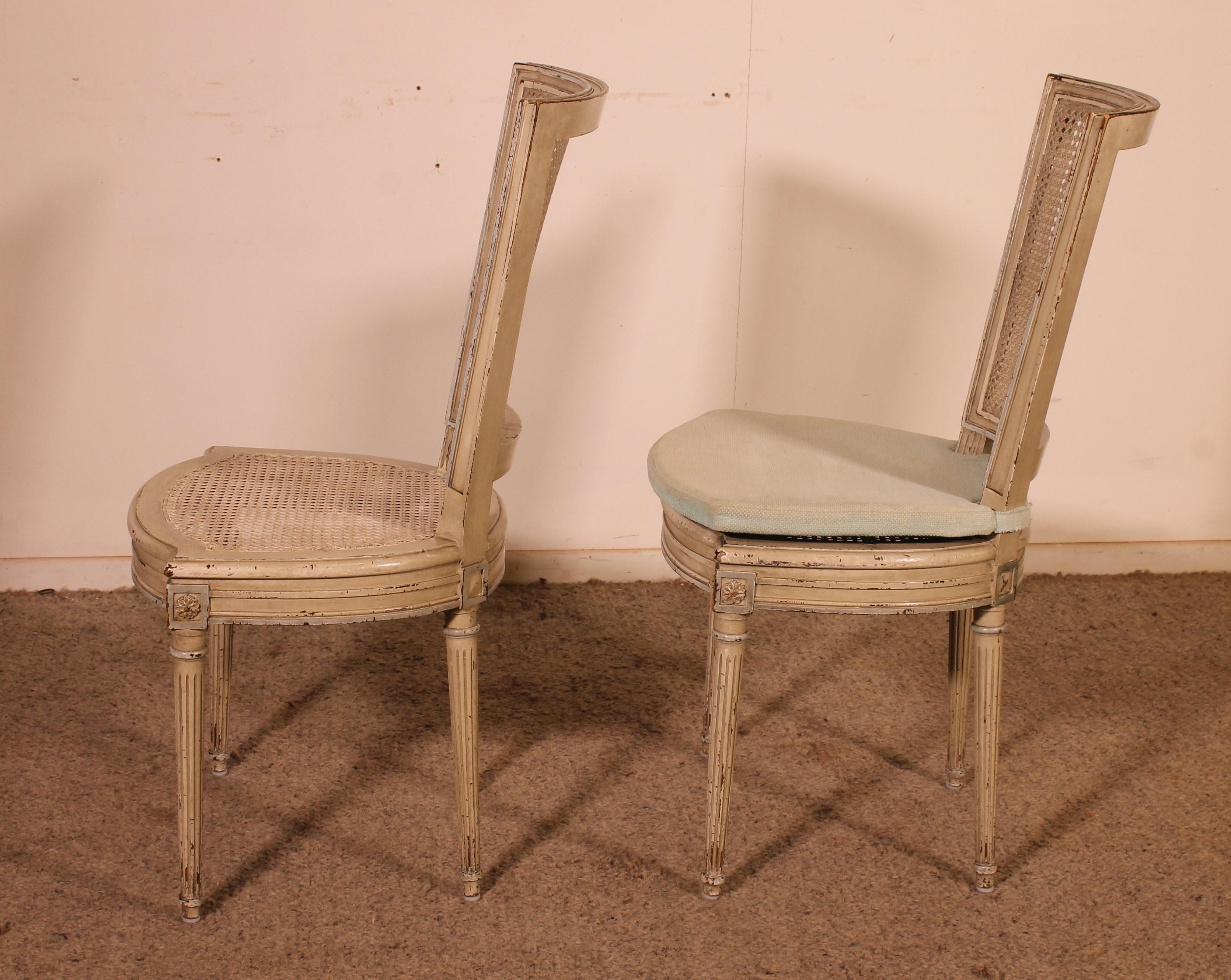 Set Of 12 Louis XVI Style Chairs In Polychrome Wood - 19th Century For Sale 7