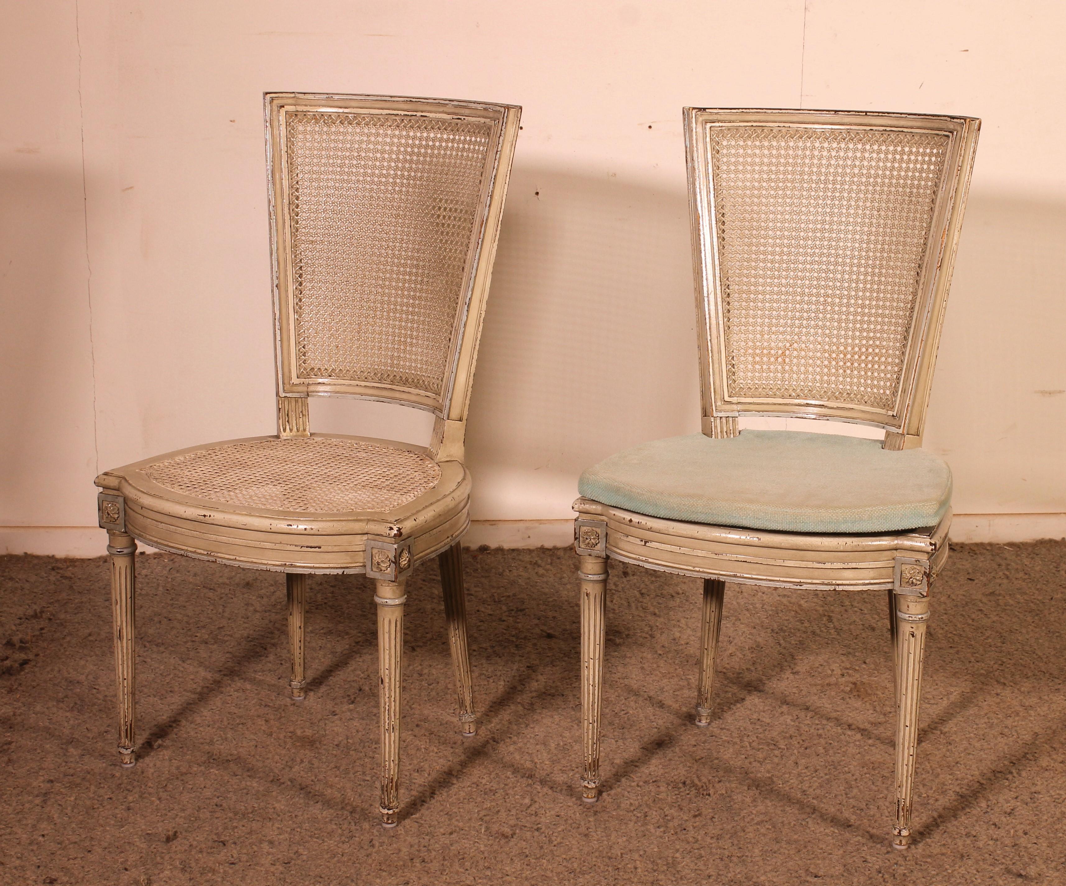 Set Of 12 Louis XVI Style Chairs In Polychrome Wood - 19th Century For Sale 8