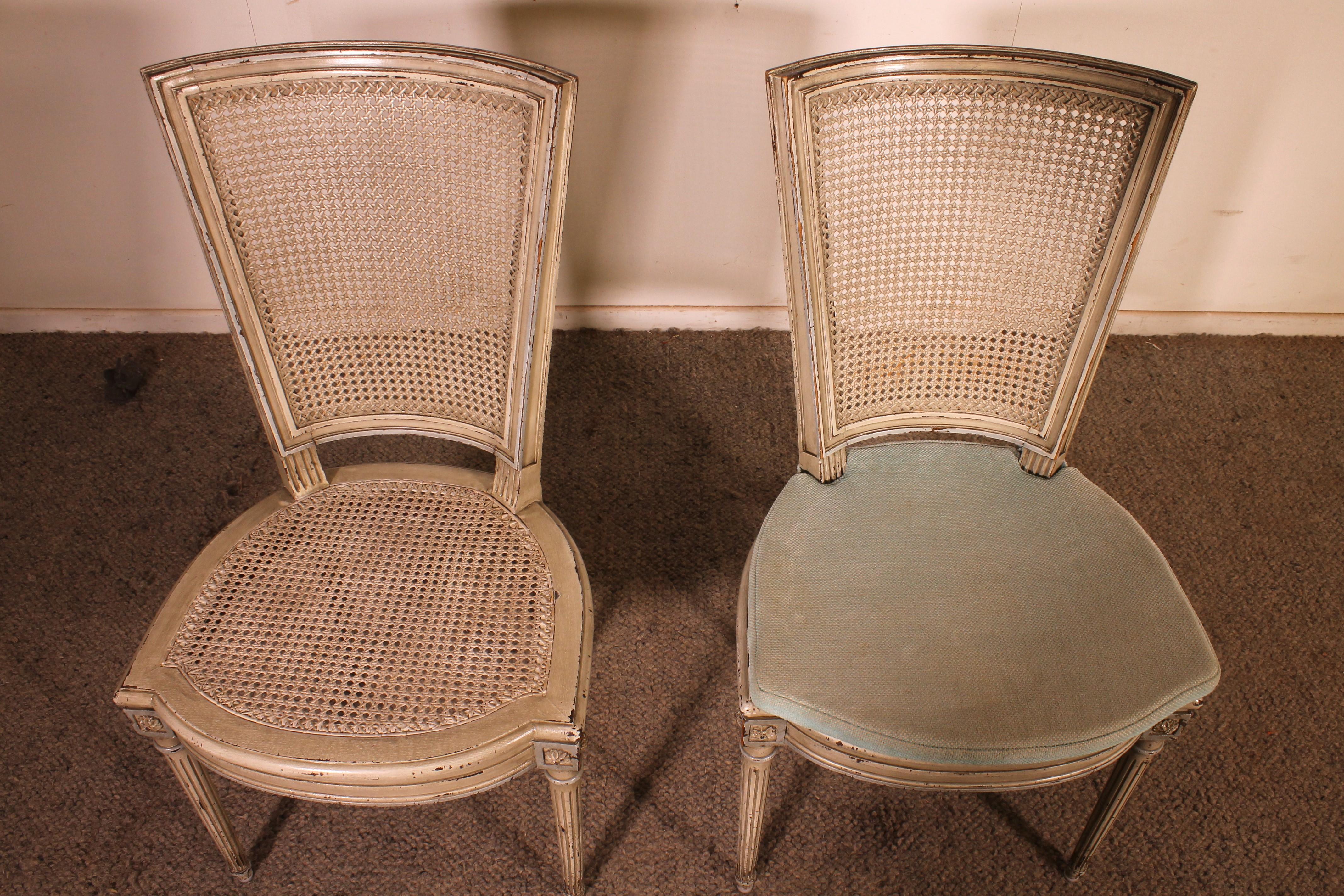 Set Of 12 Louis XVI Style Chairs In Polychrome Wood - 19th Century For Sale 9