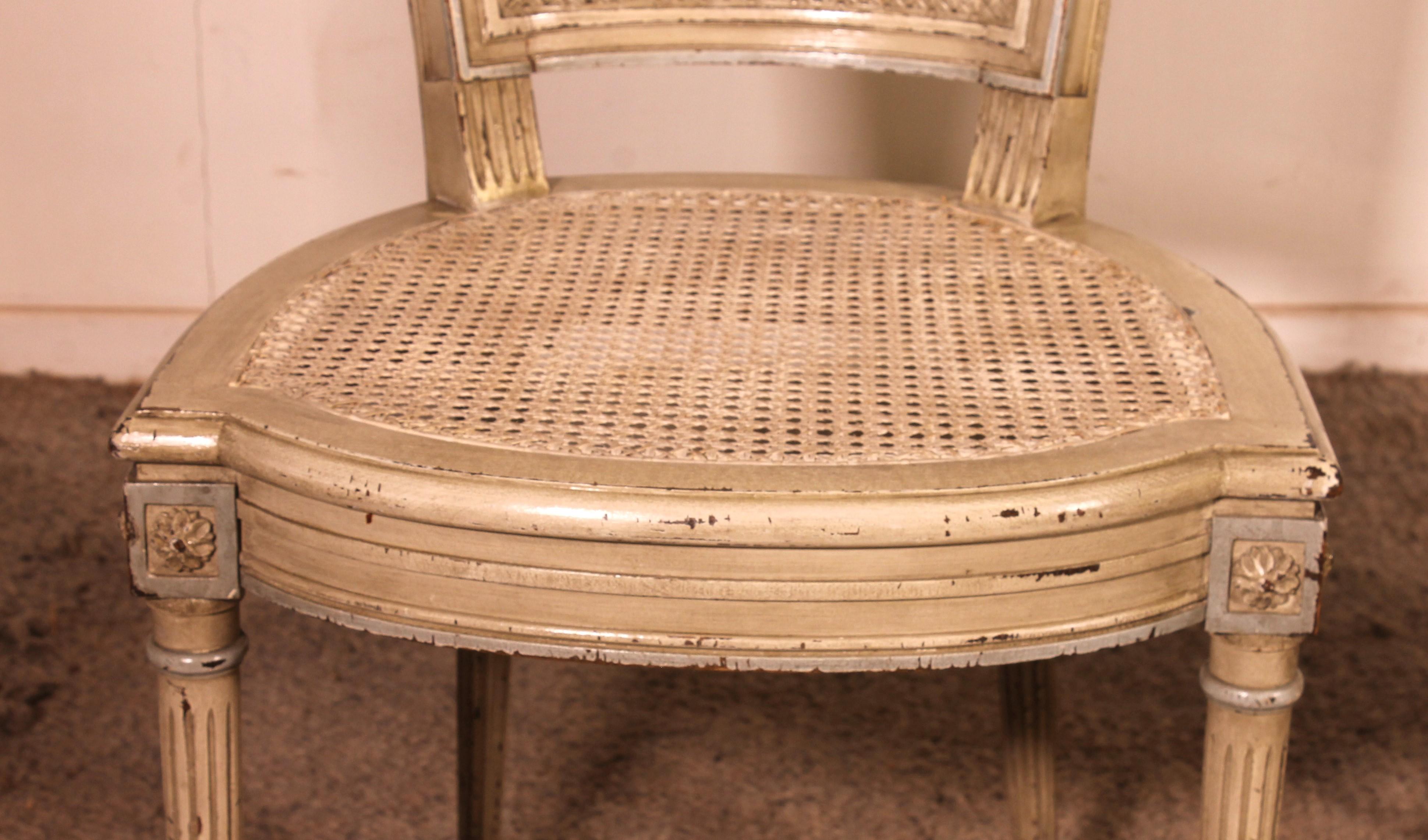 Set Of 12 Louis XVI Style Chairs In Polychrome Wood - 19th Century For Sale 10