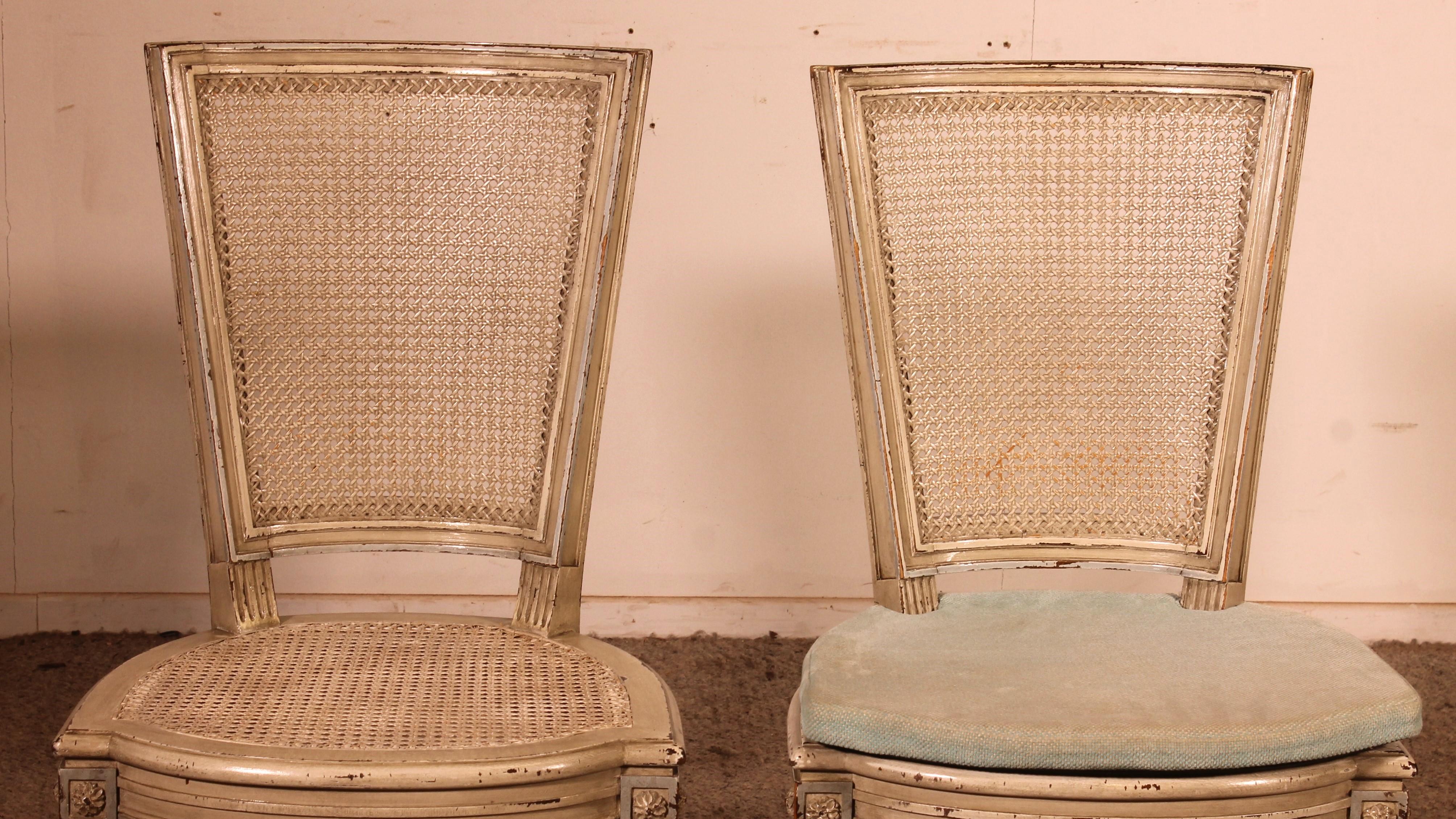 Set Of 12 Louis XVI Style Chairs In Polychrome Wood - 19th Century For Sale 2