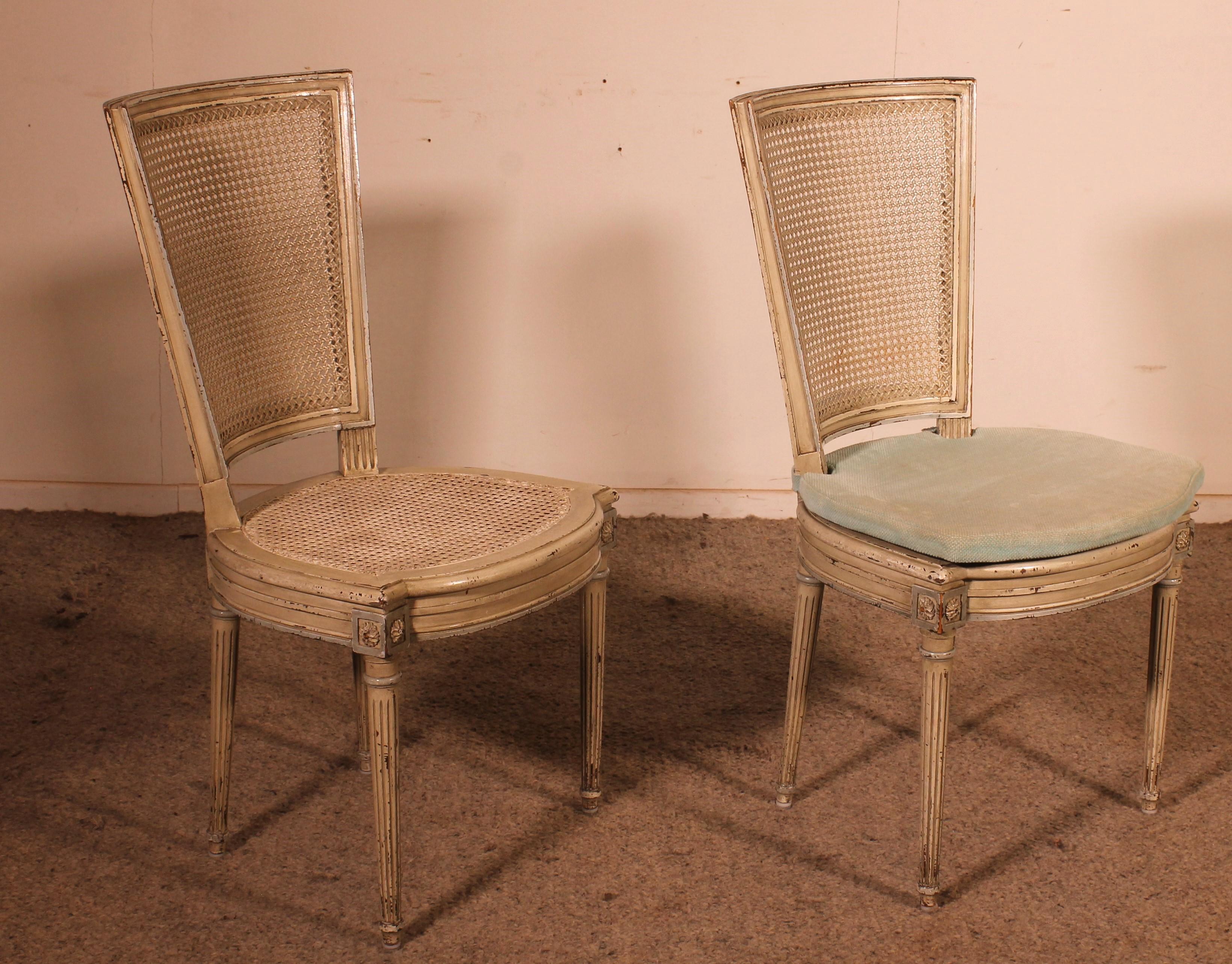 Set Of 12 Louis XVI Style Chairs In Polychrome Wood - 19th Century For Sale 3