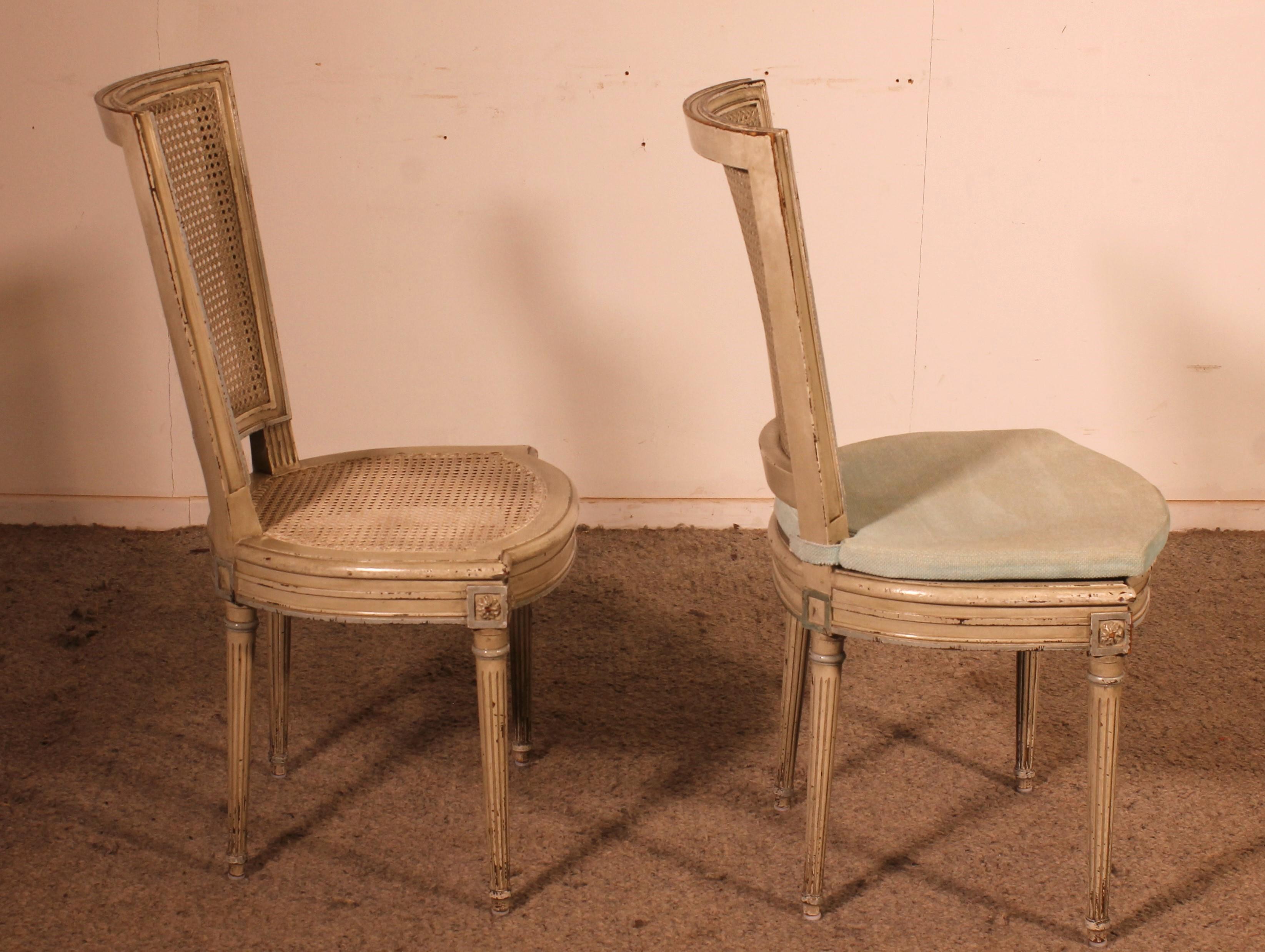 Set Of 12 Louis XVI Style Chairs In Polychrome Wood - 19th Century For Sale 4