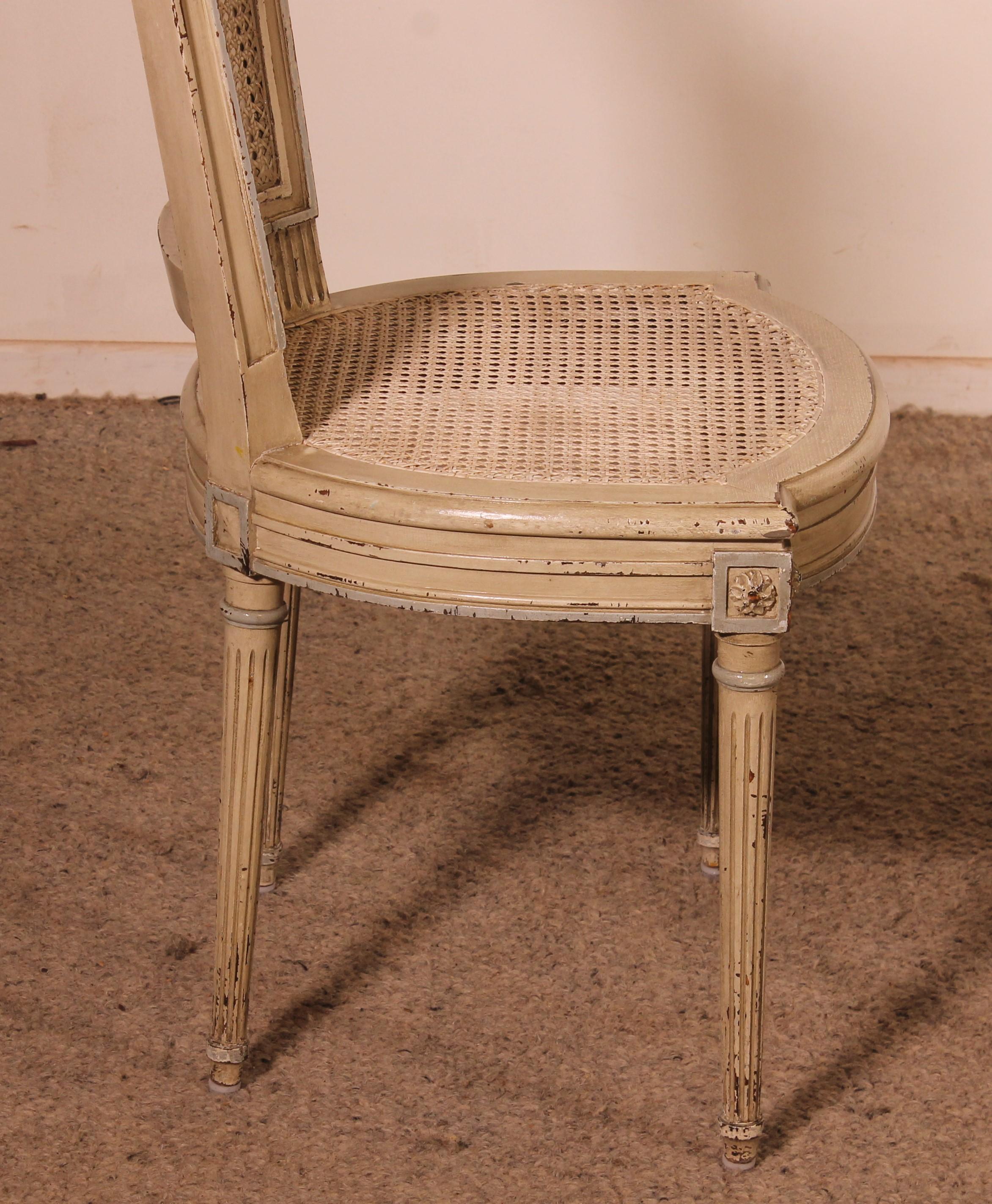 Set Of 12 Louis XVI Style Chairs In Polychrome Wood - 19th Century For Sale 5