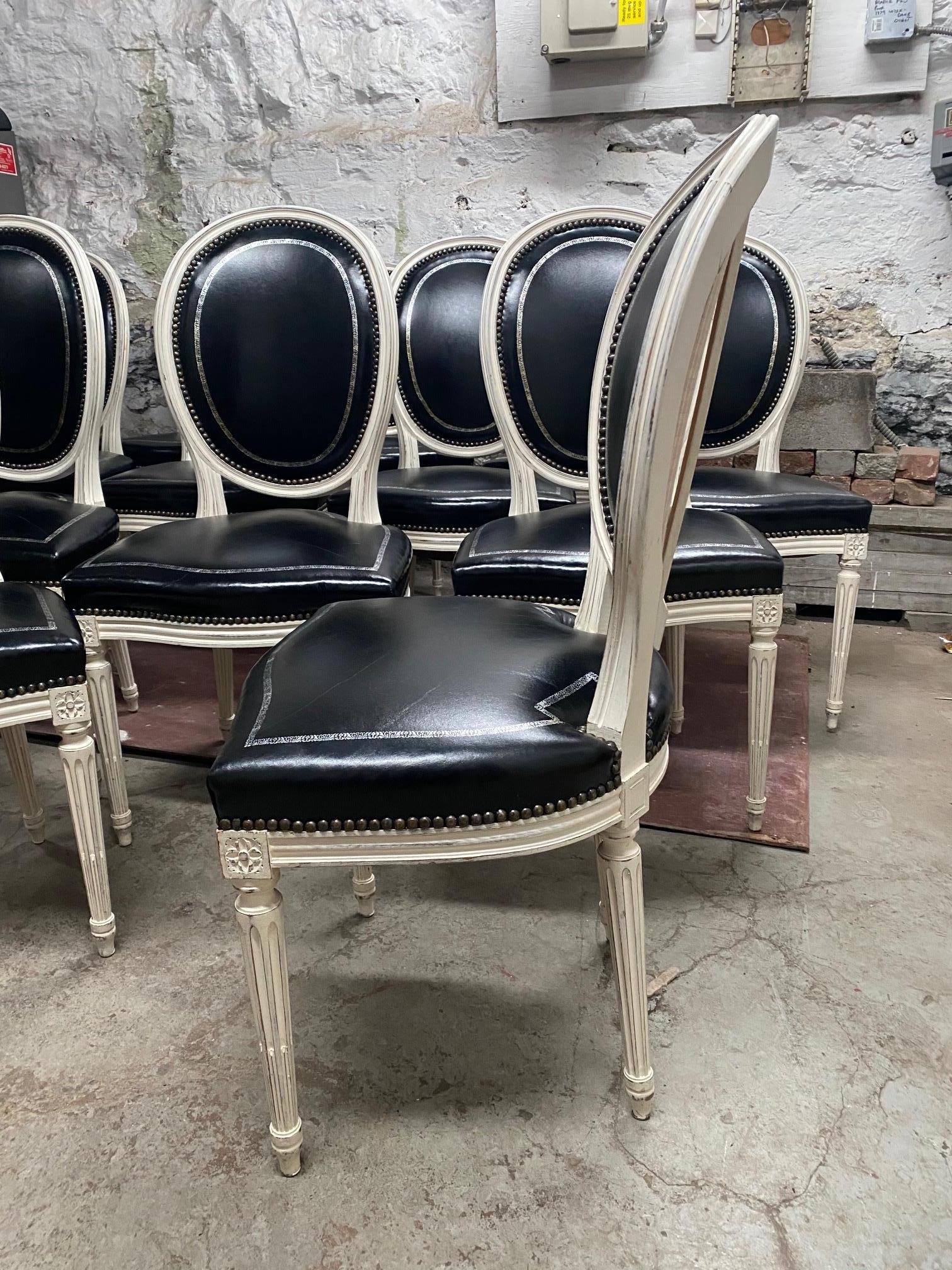 Mid-20th Century Set of 12 Louis XVI Style Dining Chairs in the Manner of Maison Jansen