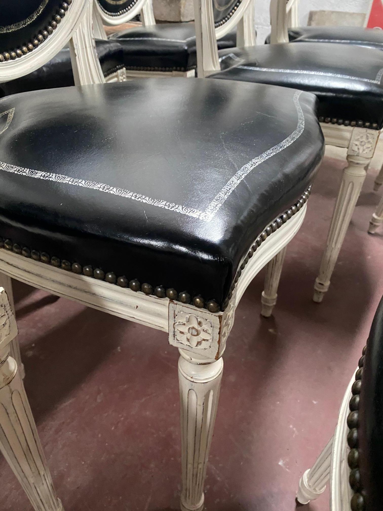 Set of 12 Louis XVI Style Dining Chairs in the Manner of Maison Jansen 3