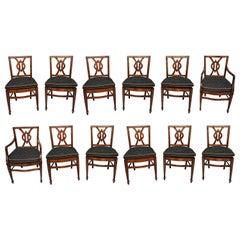 Set of 12 Mahogany Dining Chairs in the Neoclassical Taste