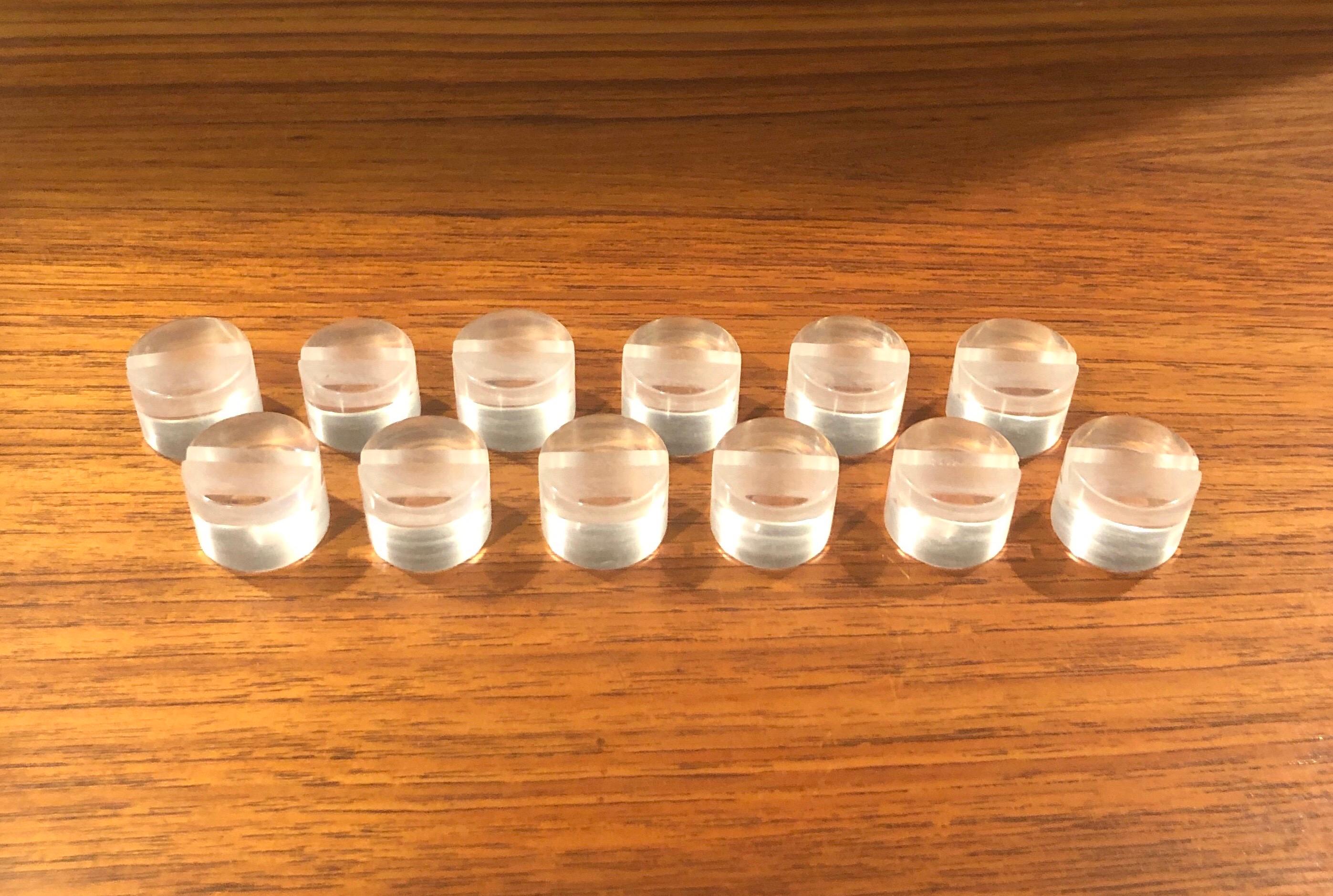 Set of 12 MCM Acrylic Place Card Holders by Two's Company, New Old Stock 5