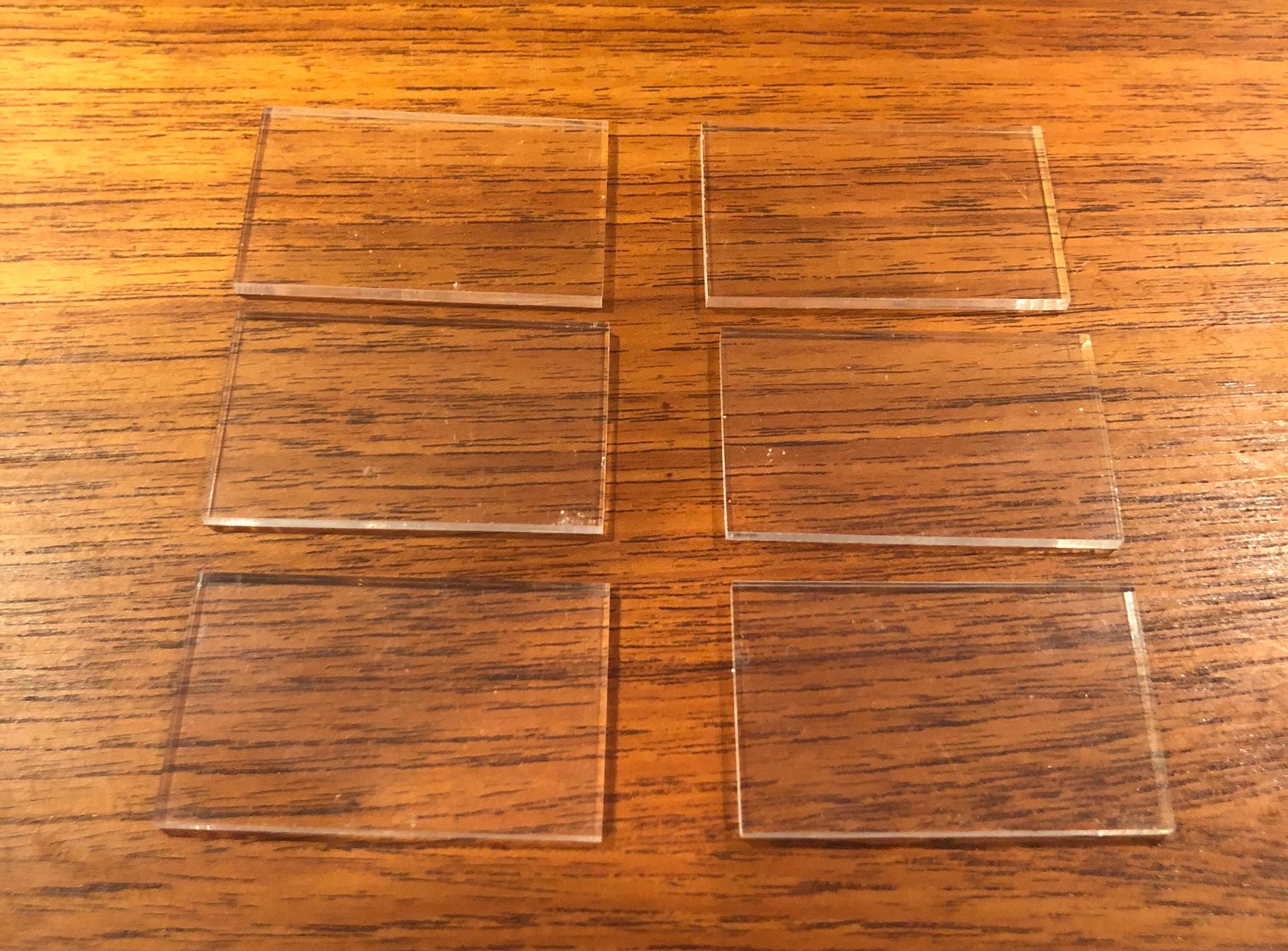 Mid-Century Modern Set of 12 MCM Acrylic Place Card Holders by Two's Company, New Old Stock