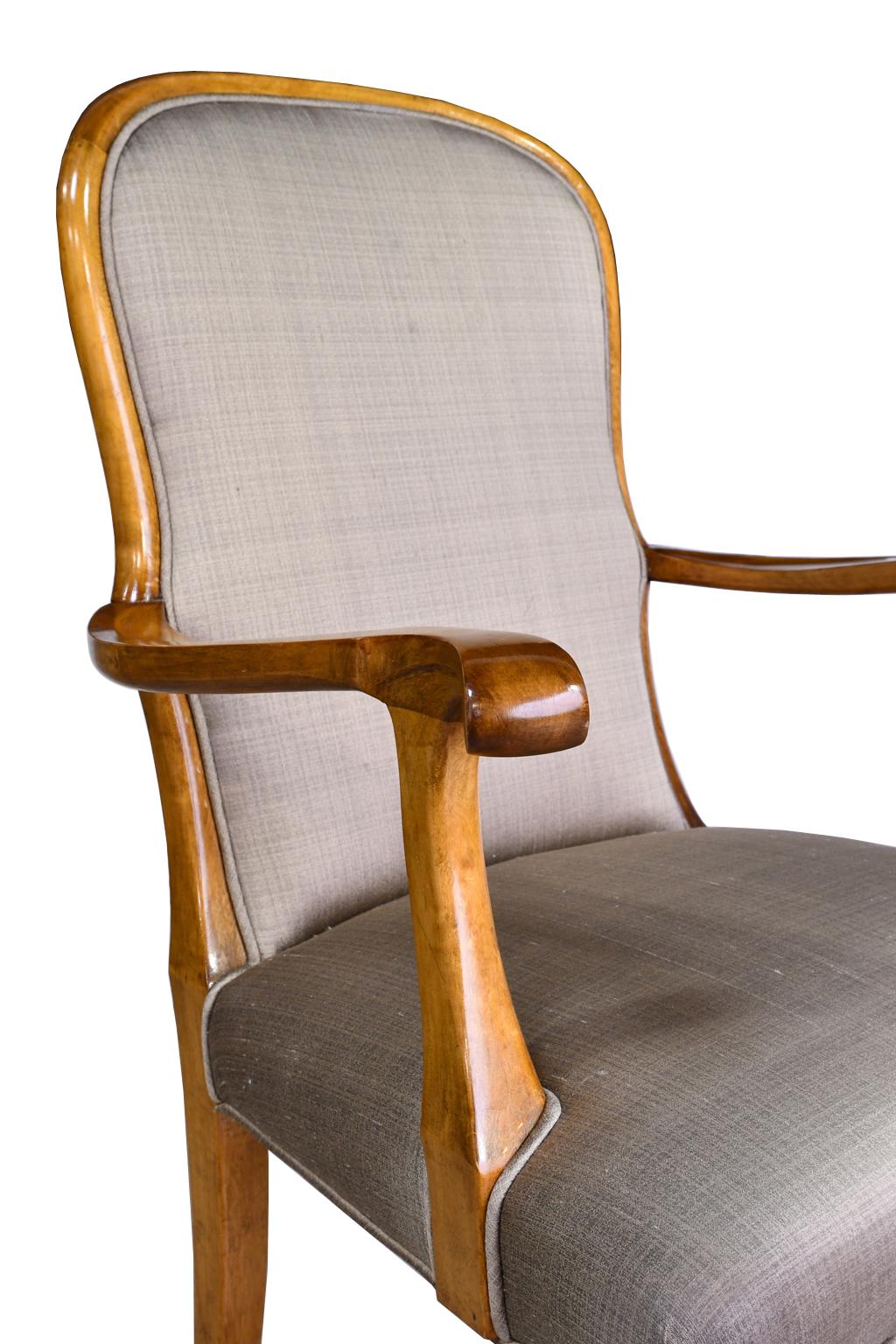 Set of 12 Dining Chairs in Birch with Upholstery, Nordiska Companiet circa 1930 12