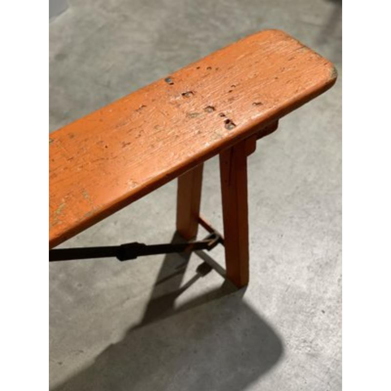 Mid-Century Modern Ensemble de 12 bancs pliants en bois de guinguette de village du milieu du siècle dernier, 1960 en vente