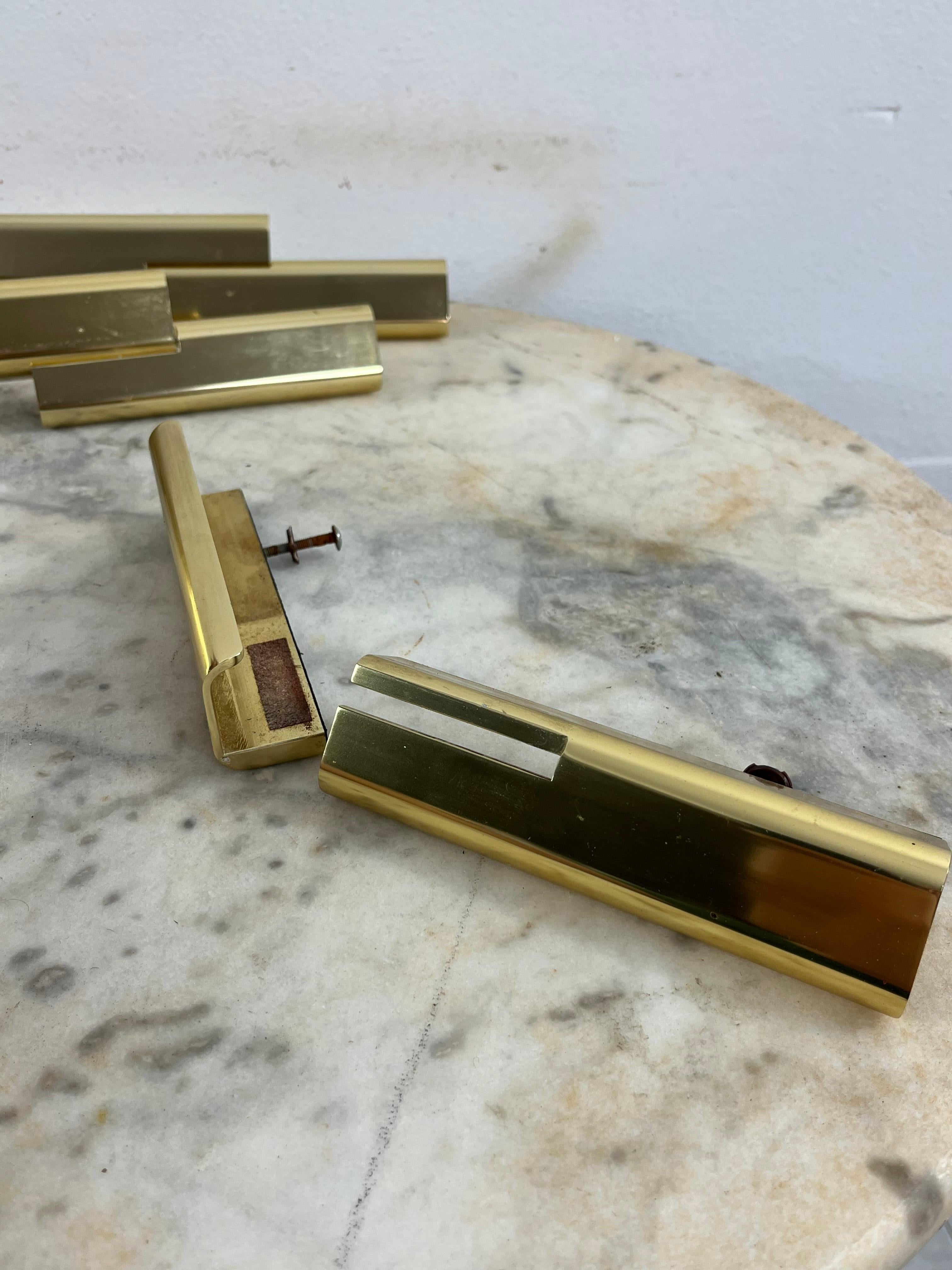 Juego de 12 Tiradores de Muebles de Metal Dorado de Mediados de Siglo Fabricados en Italia, Años 60 en venta 3