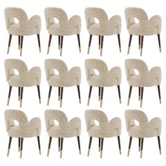 Ensemble de 12 chaises d'amusement modernes du milieu du siècle par Mavo Atelier, faites à la main au Portugal
