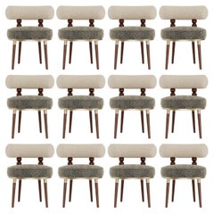 Set of 12 Mid-Century Style Aretha Chair by Mavo Atelier, Handmade in Portugal