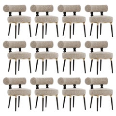 Juego de 12 Sillas Aretha Modernas de Mitad de Siglo de Mavo Atelier A, Hechas a Mano en Portugal