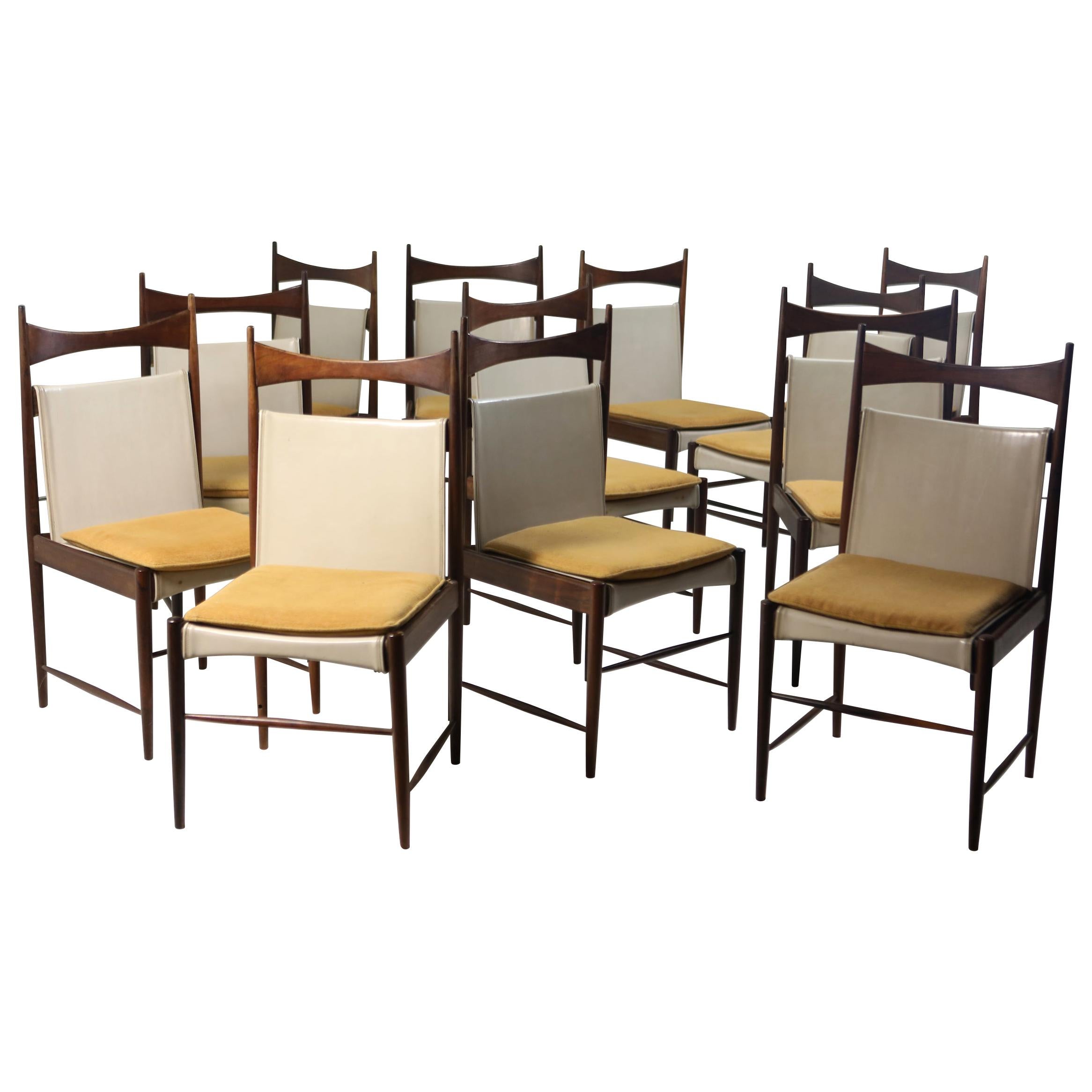 Set of 12 Mid-Century Modern Cantu Alta "Tall Chairs" by Sergio Rodrigues, 1950s