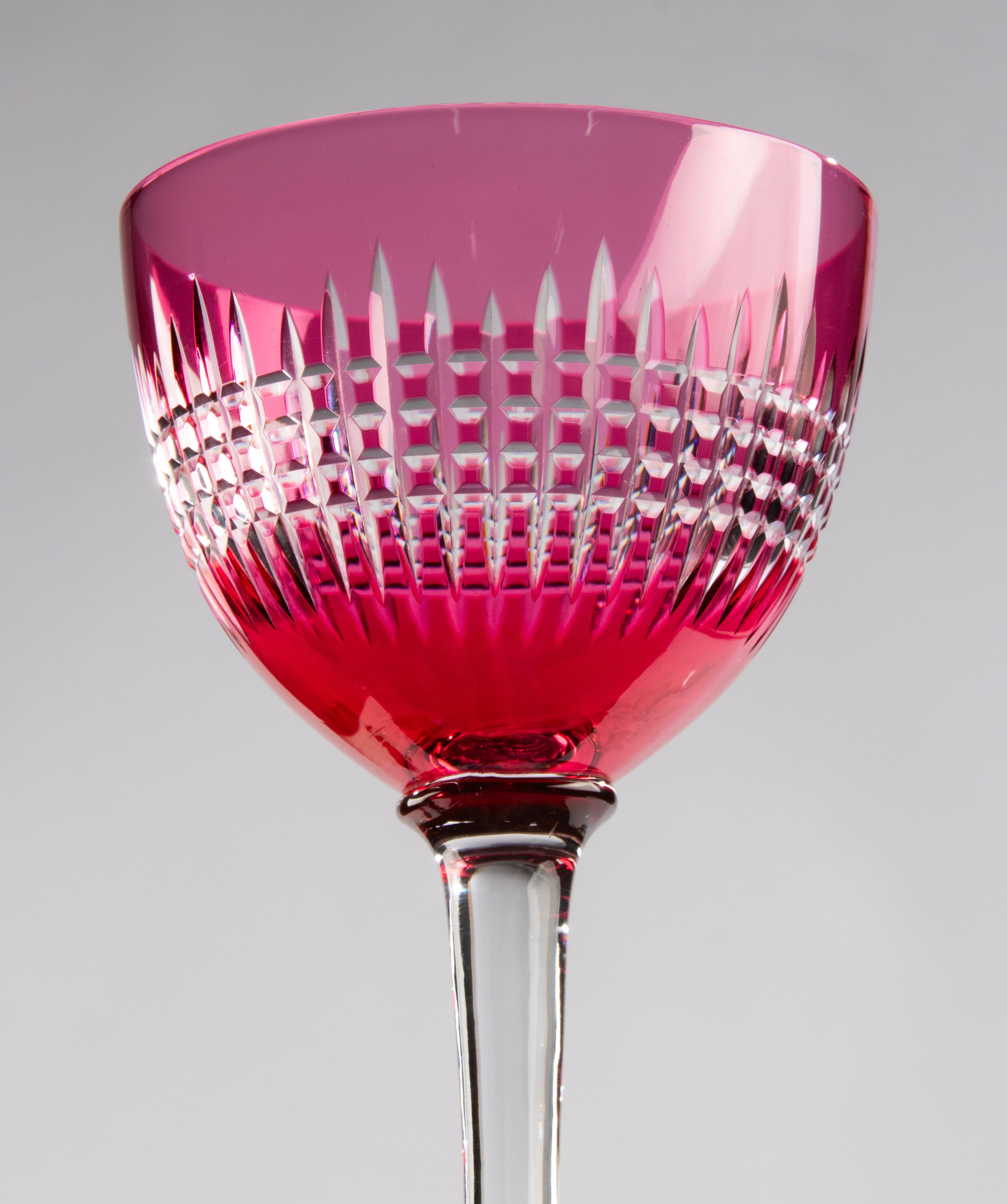 Set of 12 Mid-Century Modern Crystal Wine Glasses - Val Saint Lambert  For Sale 8