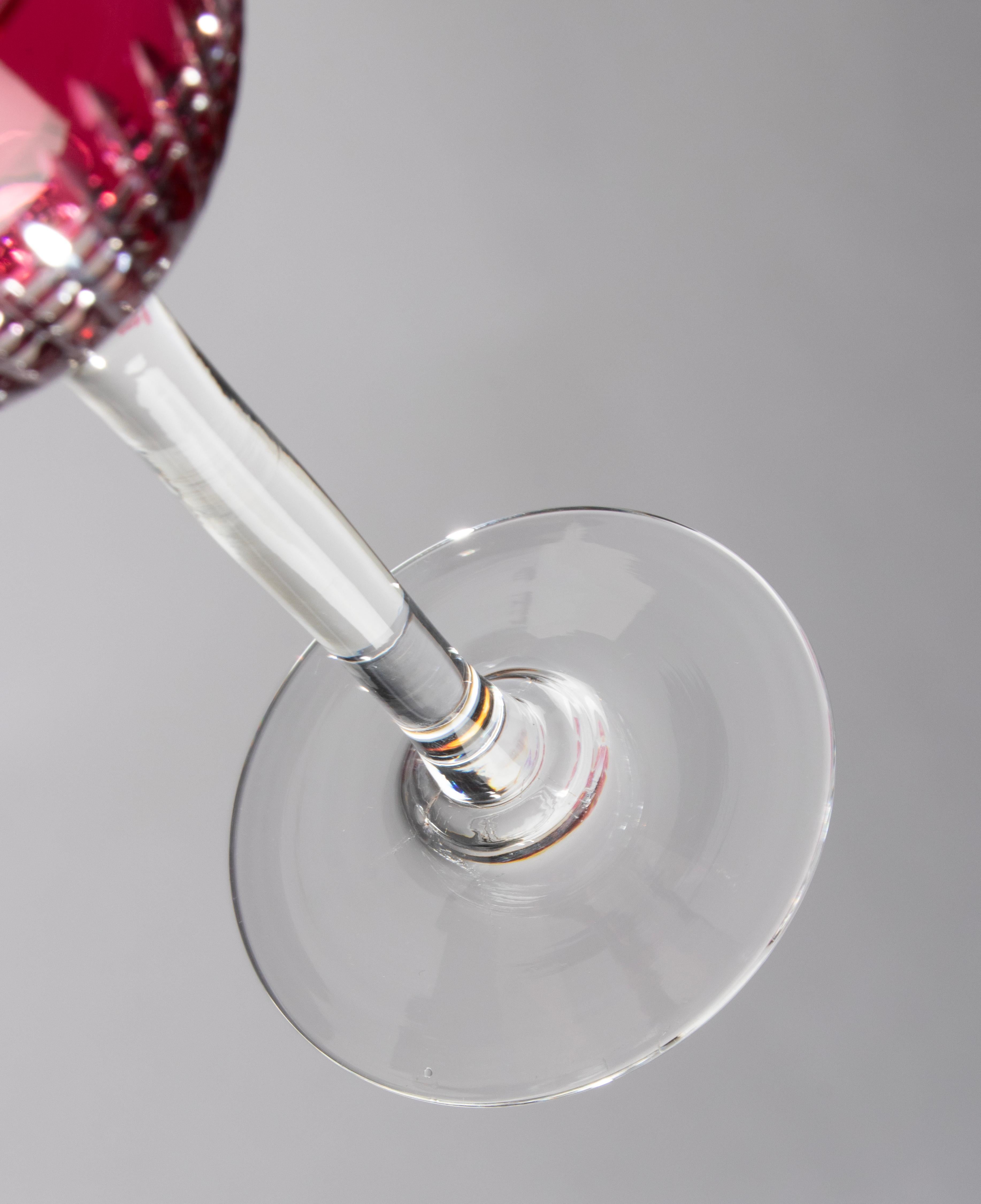 Set of 12 Mid-Century Modern Crystal Wine Glasses - Val Saint Lambert  For Sale 1
