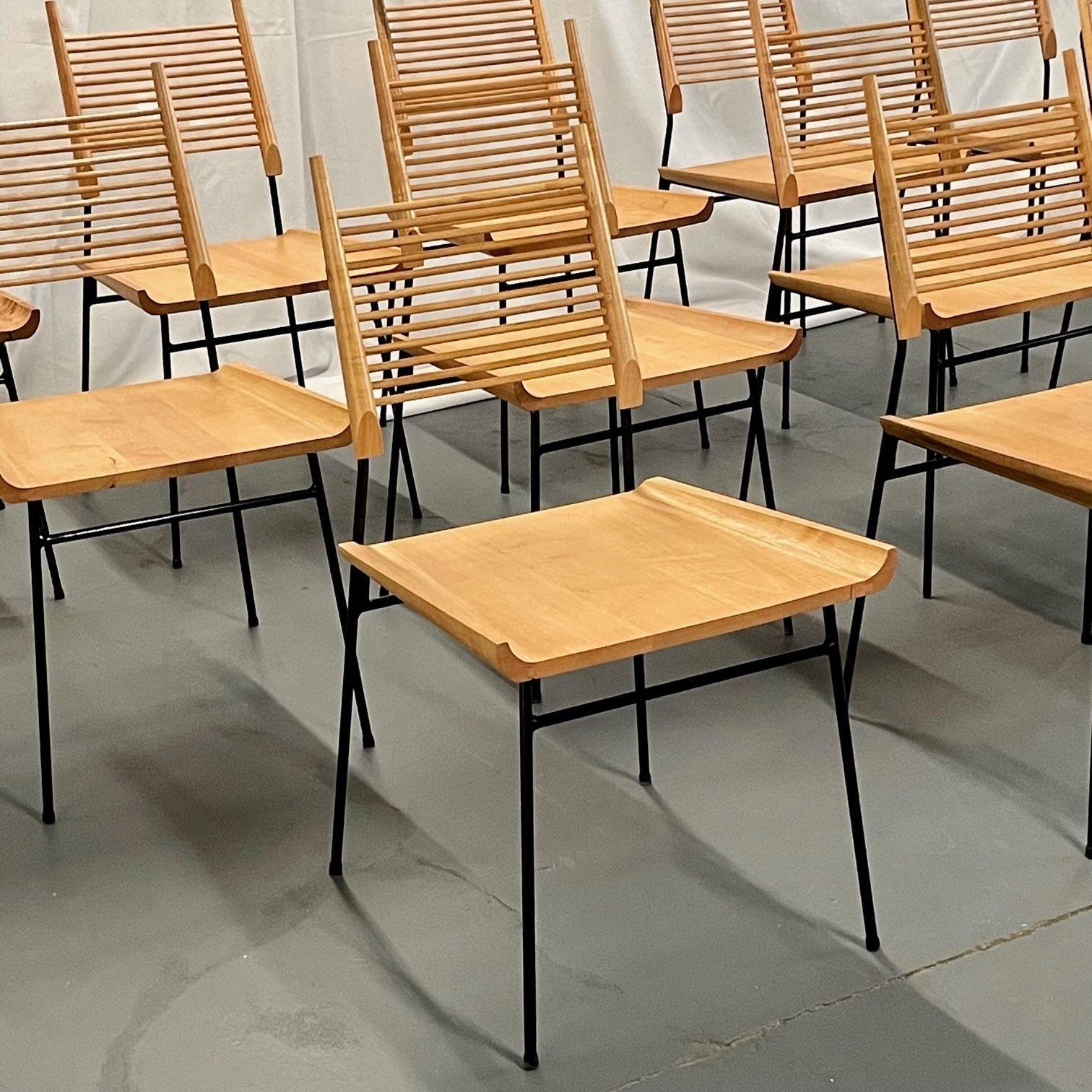 Set of 12 Mid-Century Modern Paul McCobb Side / Dining Chairs, 'Shovel' Chairs In Good Condition For Sale In Stamford, CT