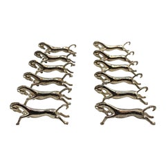 Set of 12 Mid-Century Modern Running Horse Knife Rests