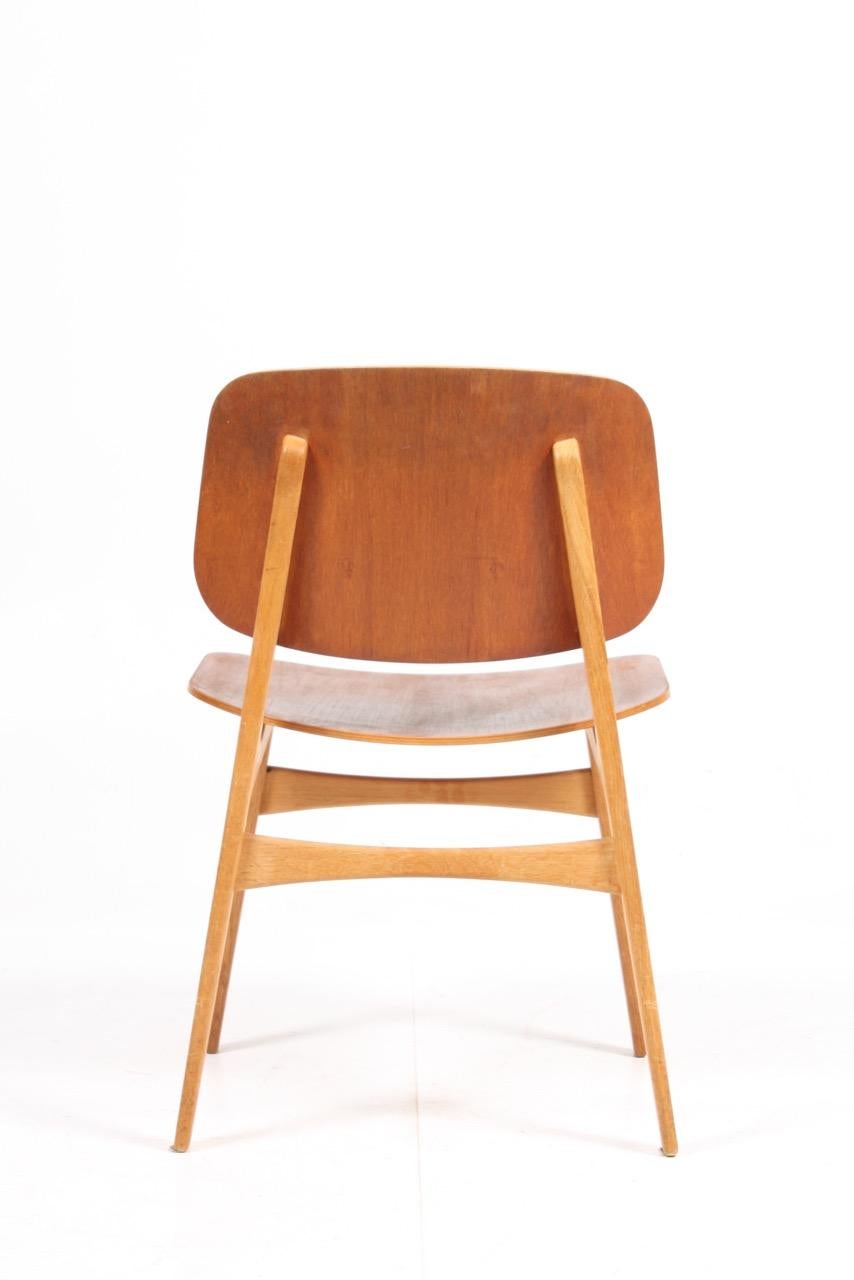 Set of 12 Midcentury Side Chairs in Teak and Oak by Børge Mogensen 1