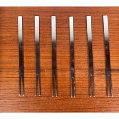 Set of 12 Mid-Century Stainless Steel Cocktail Forks by Peter Raacke, 1950s
