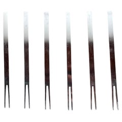 Set of 12 Mid-Century Stainless Steel Cocktail Forks by Peter Raacke, 1950s