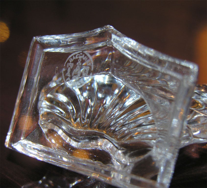 Set of 12 Mid Century Translucent Crystal  Place Card Holders Signed by Baccarat In Excellent Condition In New York, NY