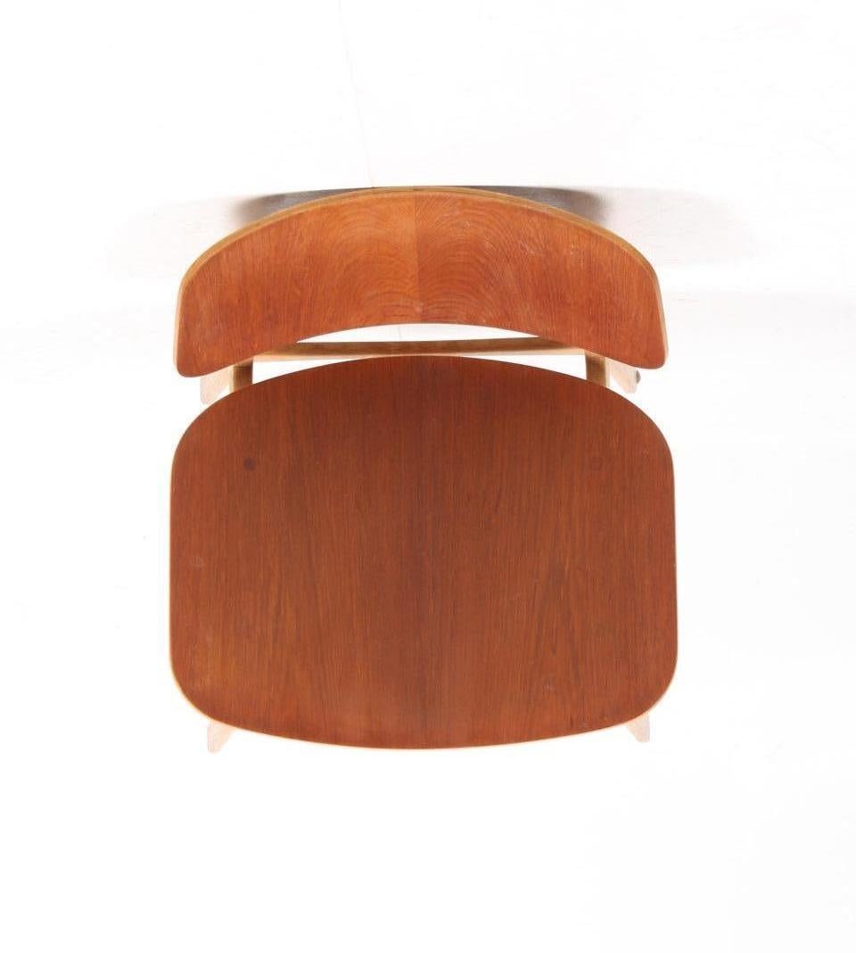 Set of 12 Midcentury Side Chairs in Teak and Oak by Børge Mogensen 2