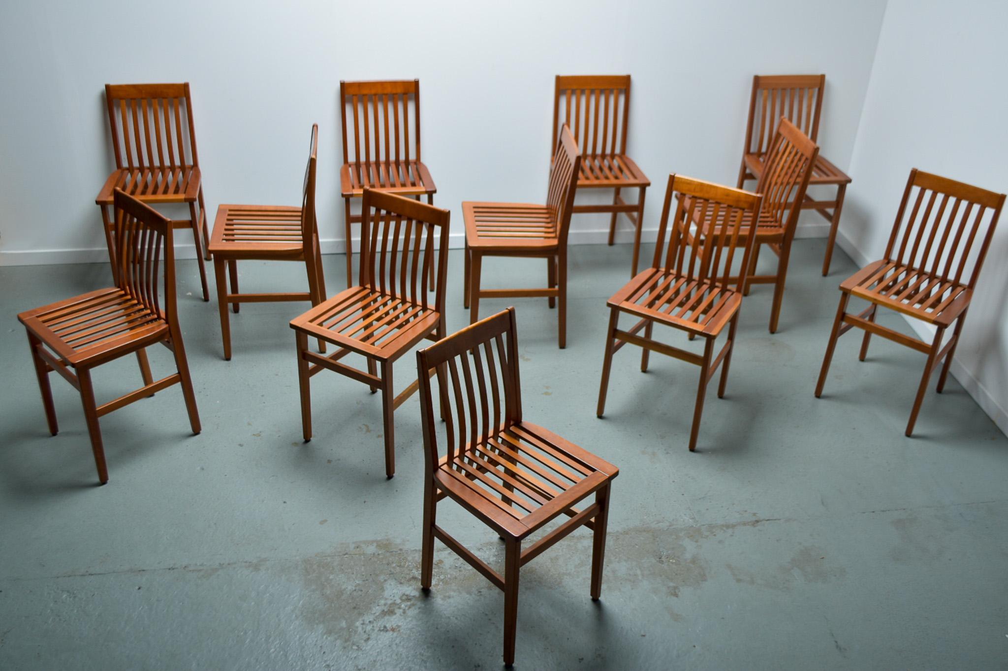 Late 20th Century Set of  12 Milano Chairs designed by Aldo Rossi for Molteni & Co.