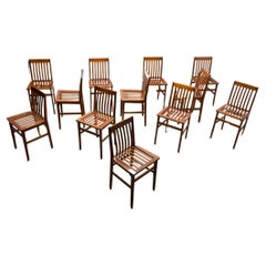 Set of  12 Milano Chairs designed by Aldo Rossi for Molteni & Co.