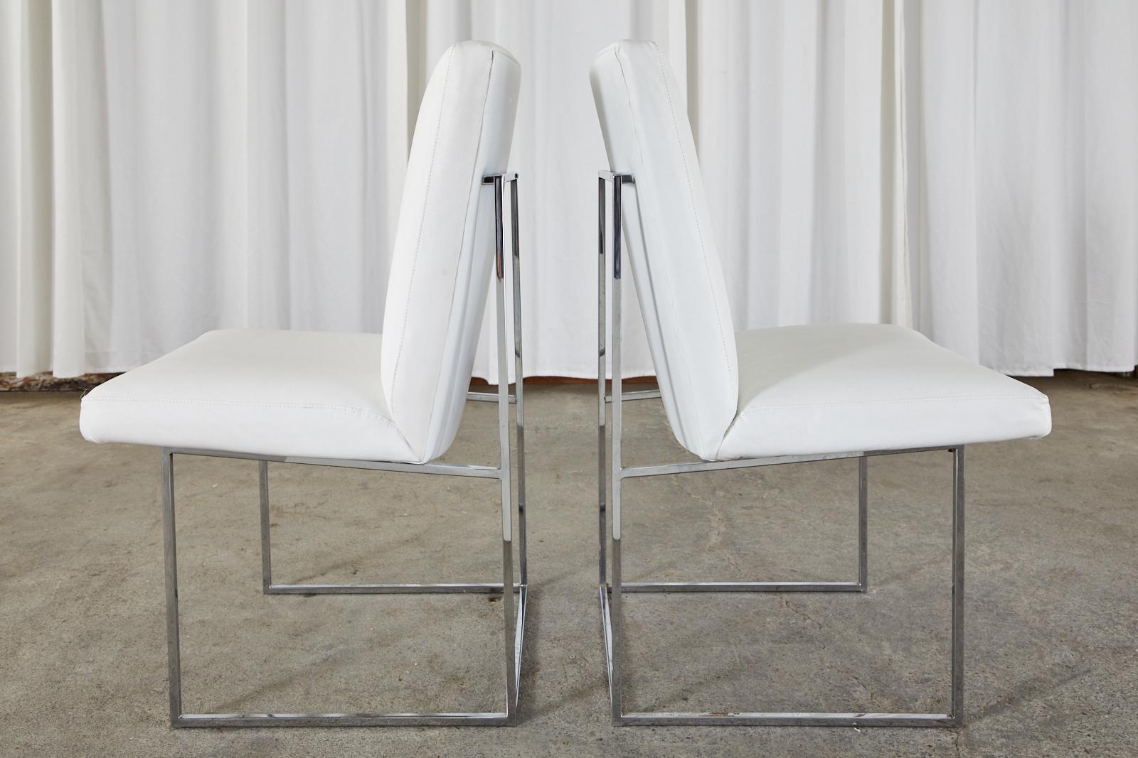 Set di 12 sedie da pranzo Milo Baughman 1187 Thin Line Chrome in vendita 1