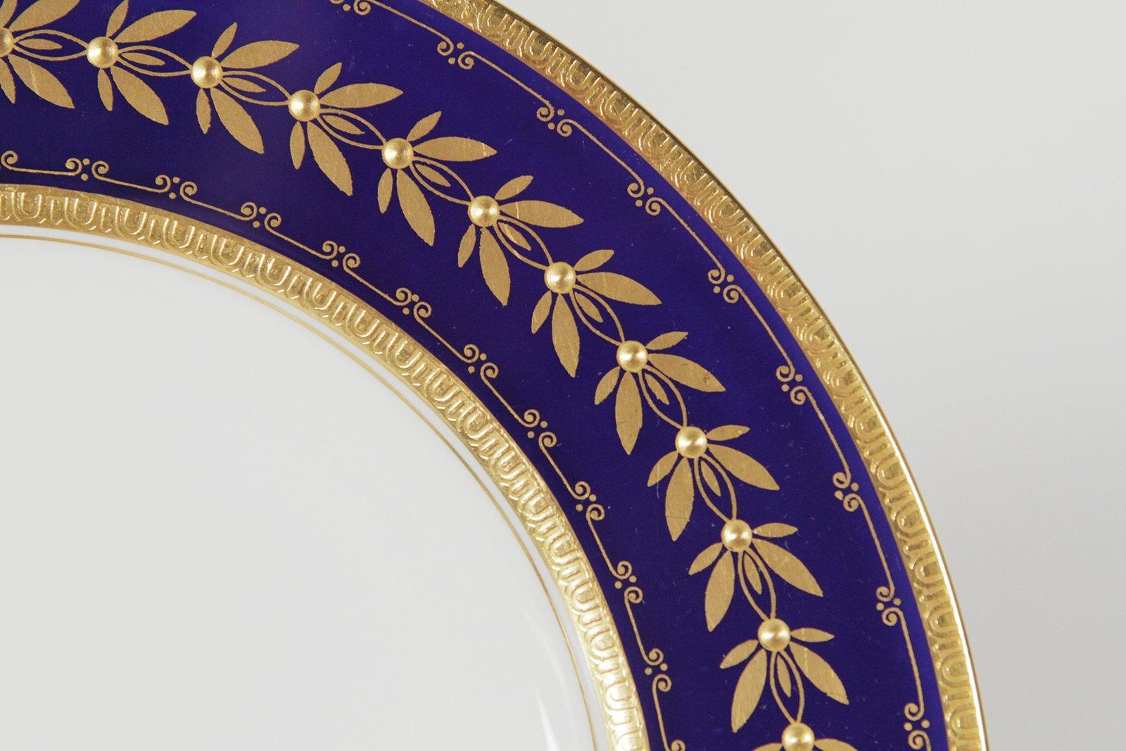 navy and gold plates