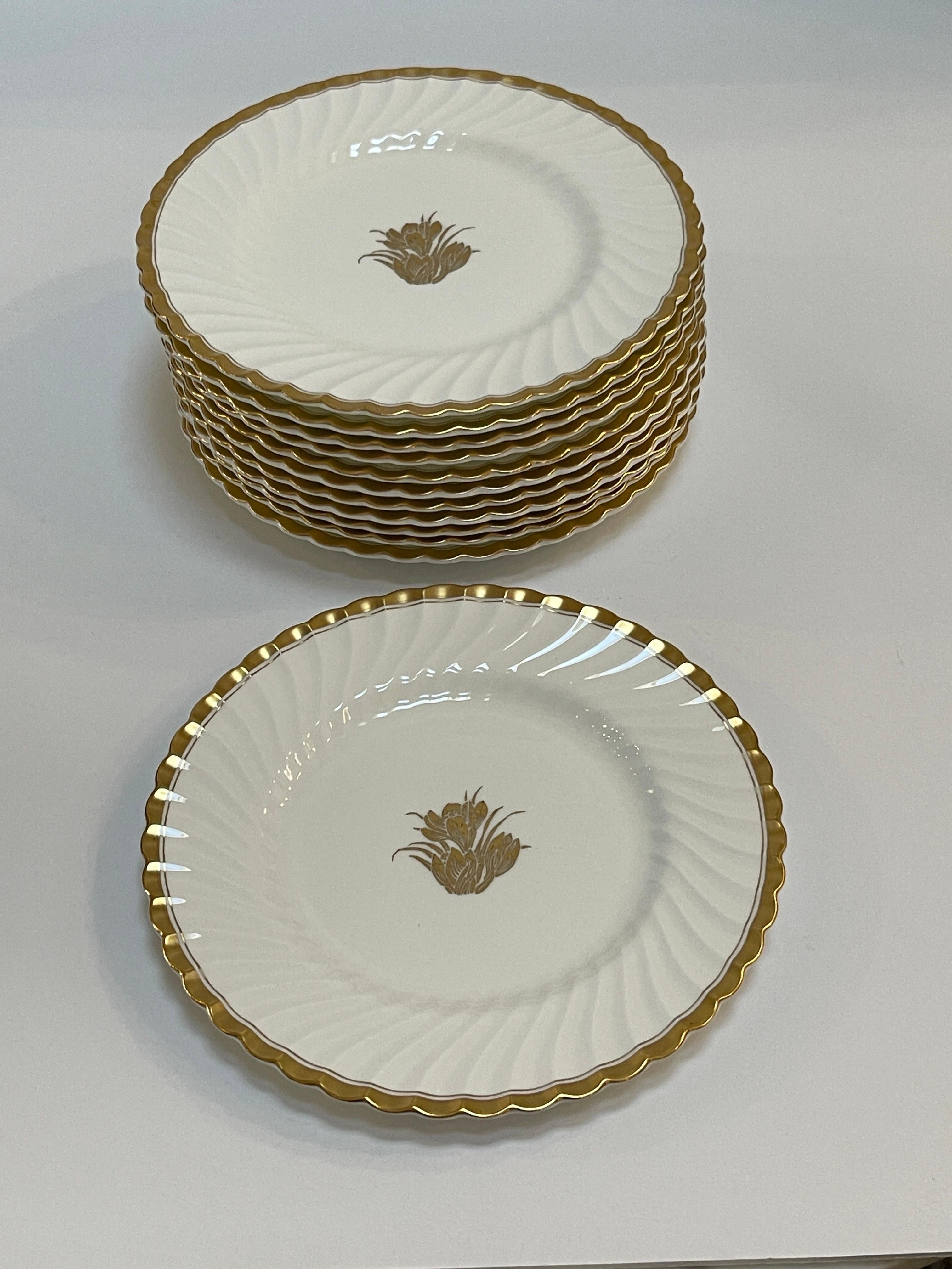 Set of 12 Mintons ‘Gold Crocus’ Bread or Dessert Plates, 6