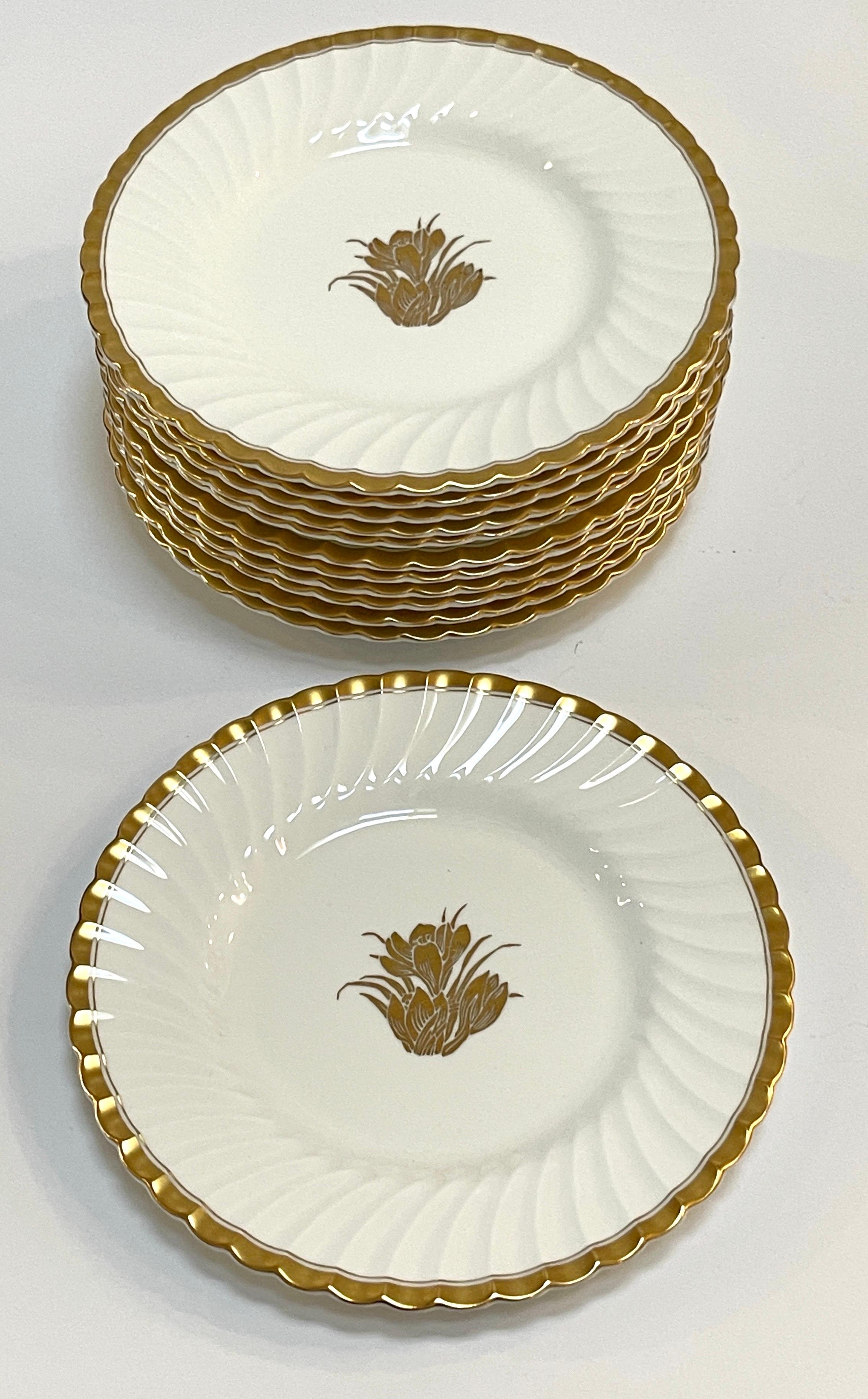 Set di 12 piatti da pranzo Mintons 'Gold Crocus', 9