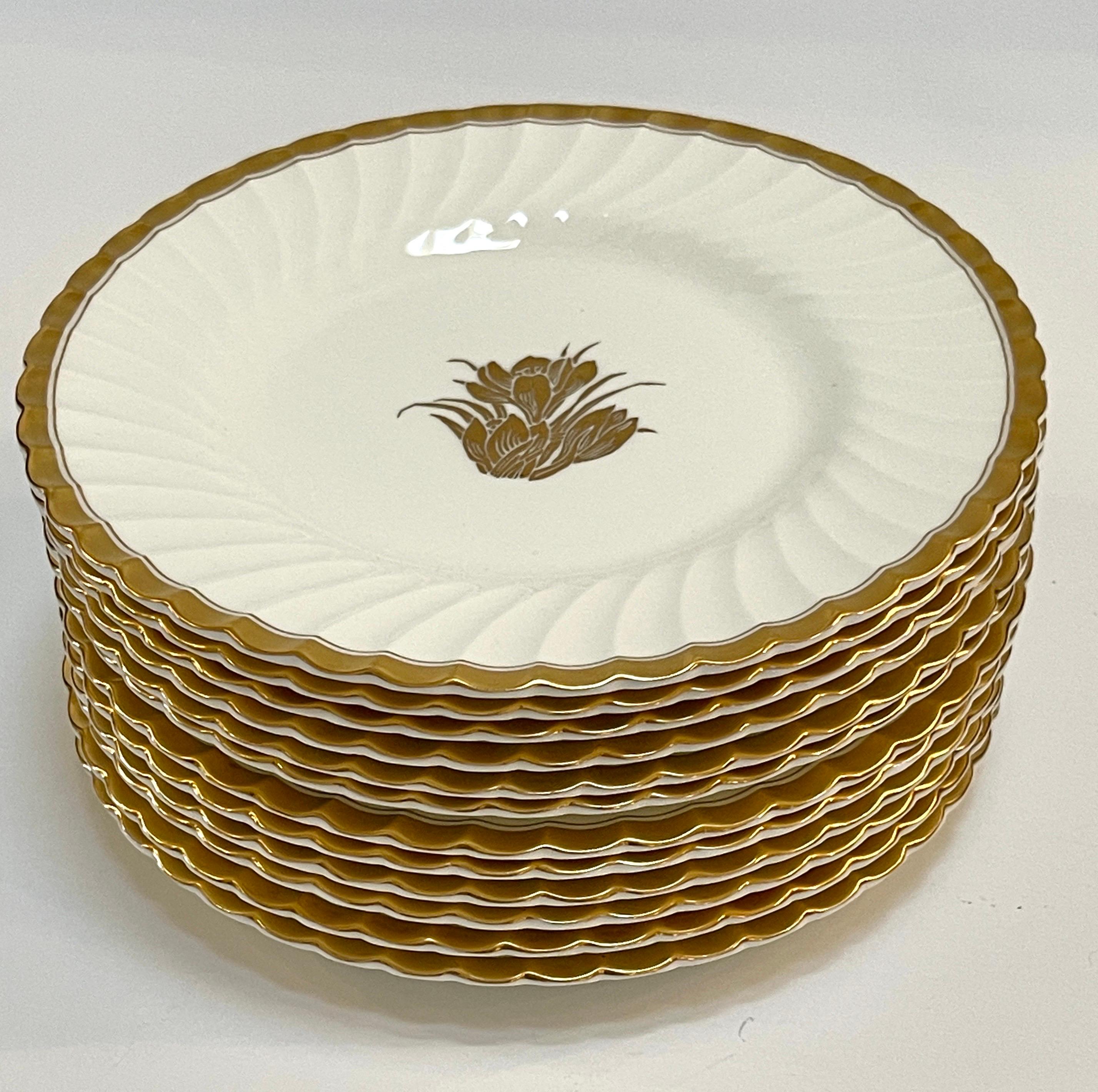 Set di 12 piatti da pranzo Mintons 'Gold Crocus', 9