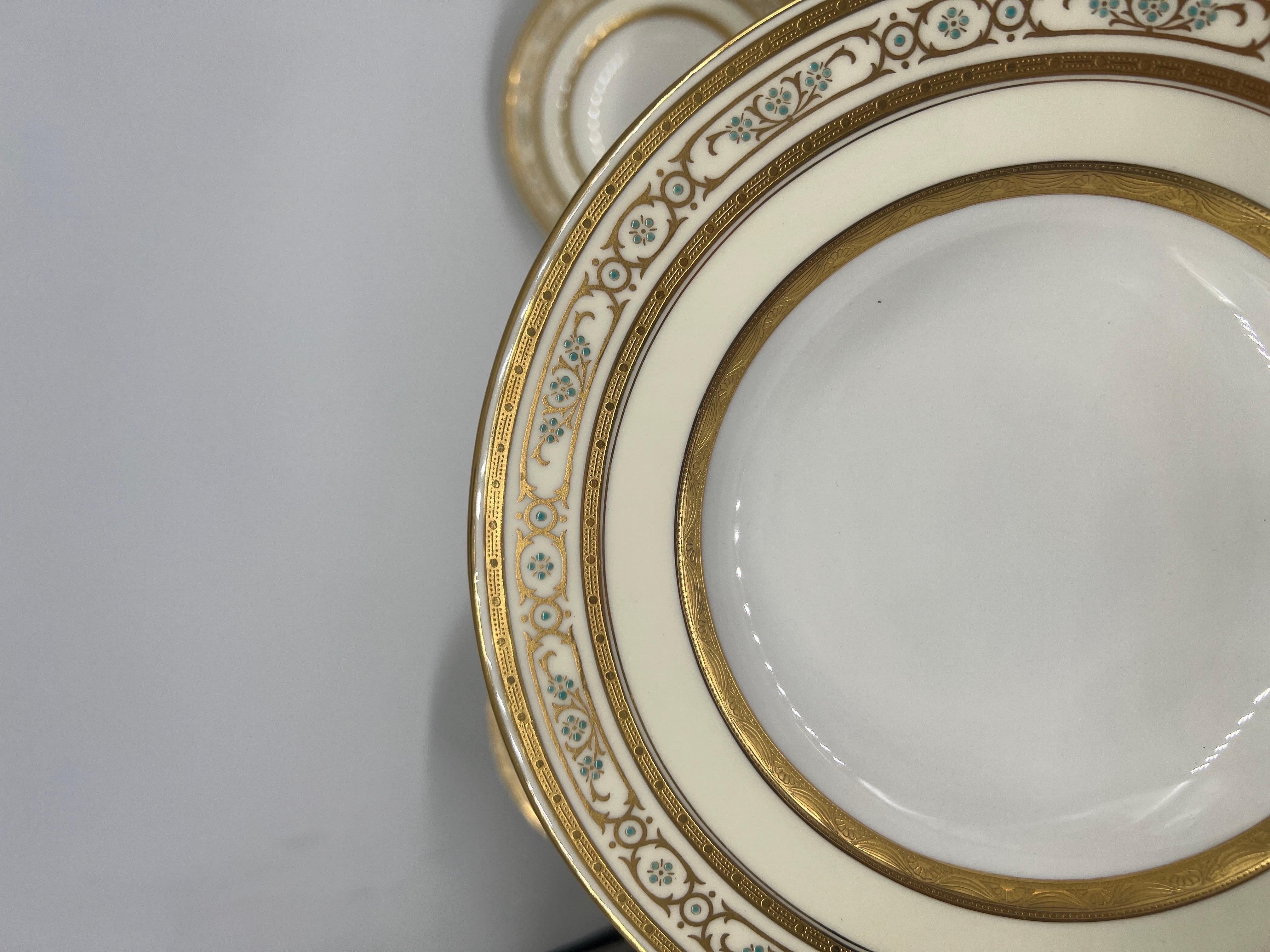 Set of 12 Mintons Porcelain Enameled & Gilt Decorated Soup Bowls 5