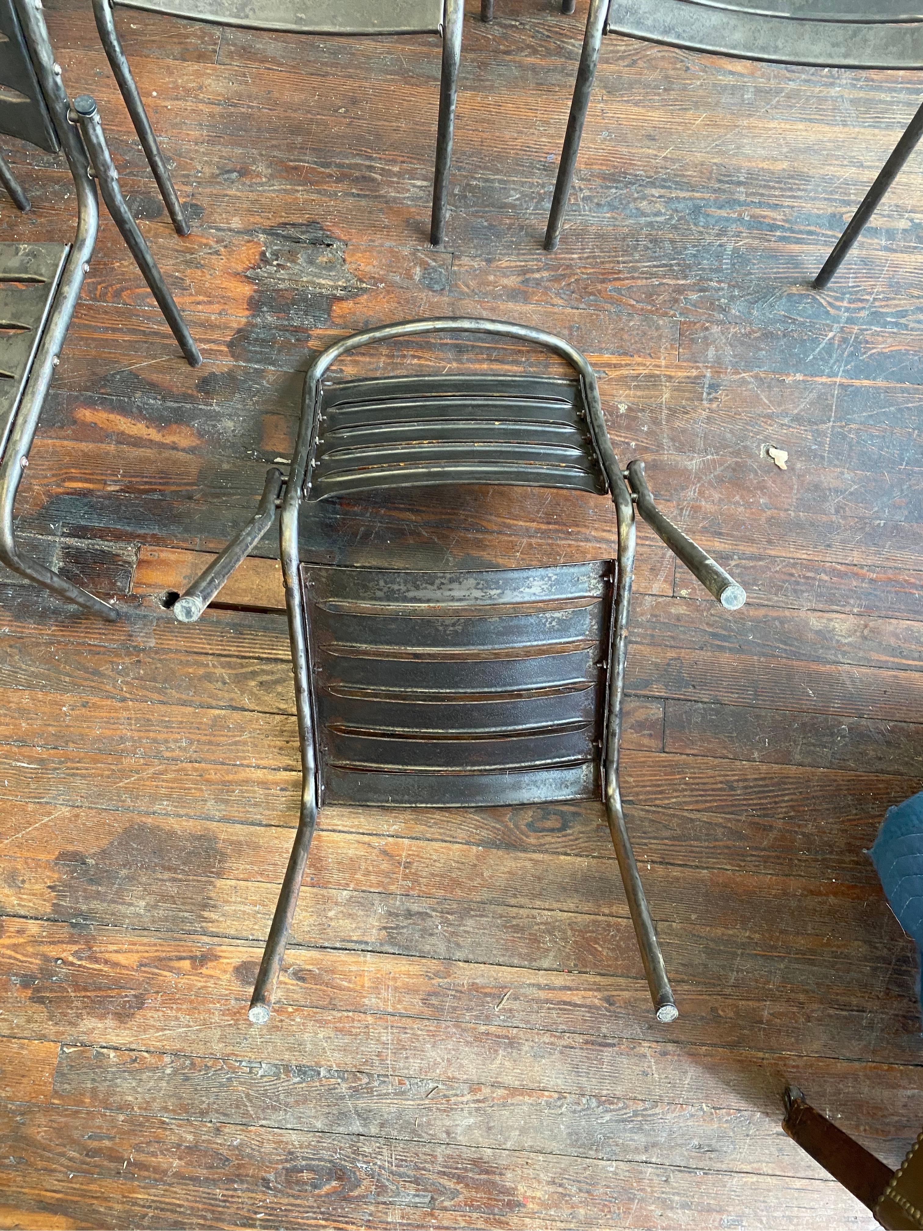 Set of 12 Modern Metal Chairs For Sale 4