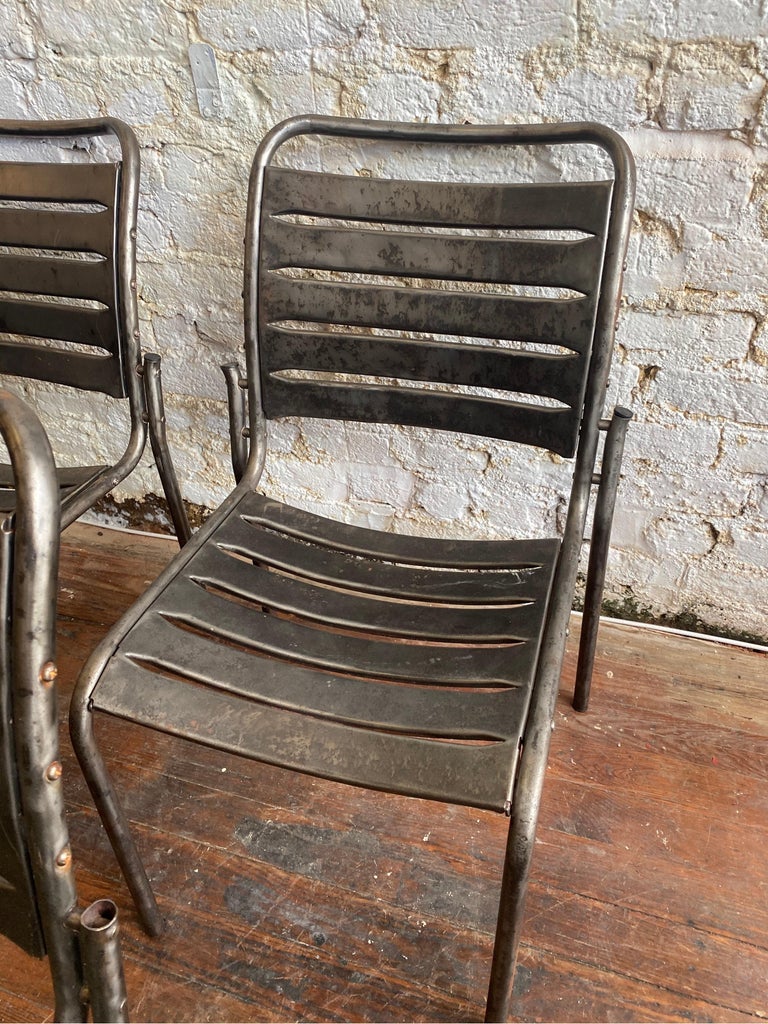 Set of 12 Modern Metal Chairs For Sale at 1stDibs