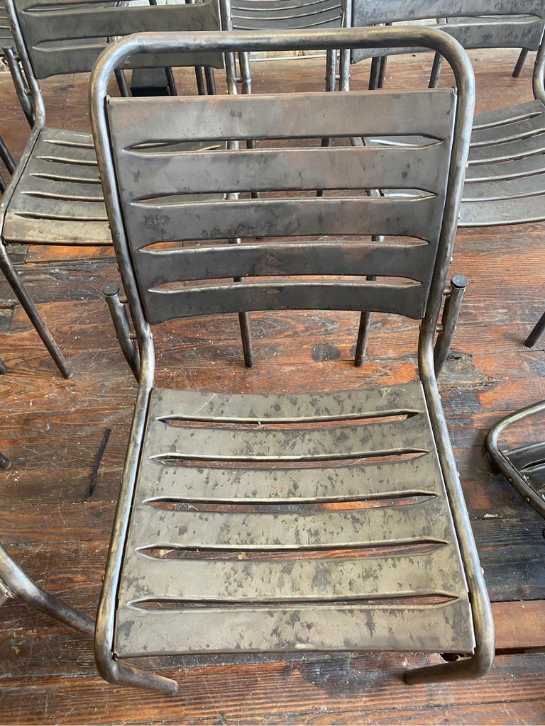 Set of 12 Modern Metal Chairs For Sale at 1stDibs