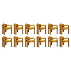 Set of 12 Modern mustard velvet Double Arch dining chair by InsidherLand