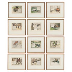 Set di 12 stampe automobilistiche di Charles Crombie, Motoritis