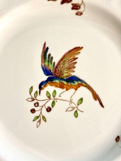 Set of 12 Moustiers "Cléry" Hand-Painted Faience Plates