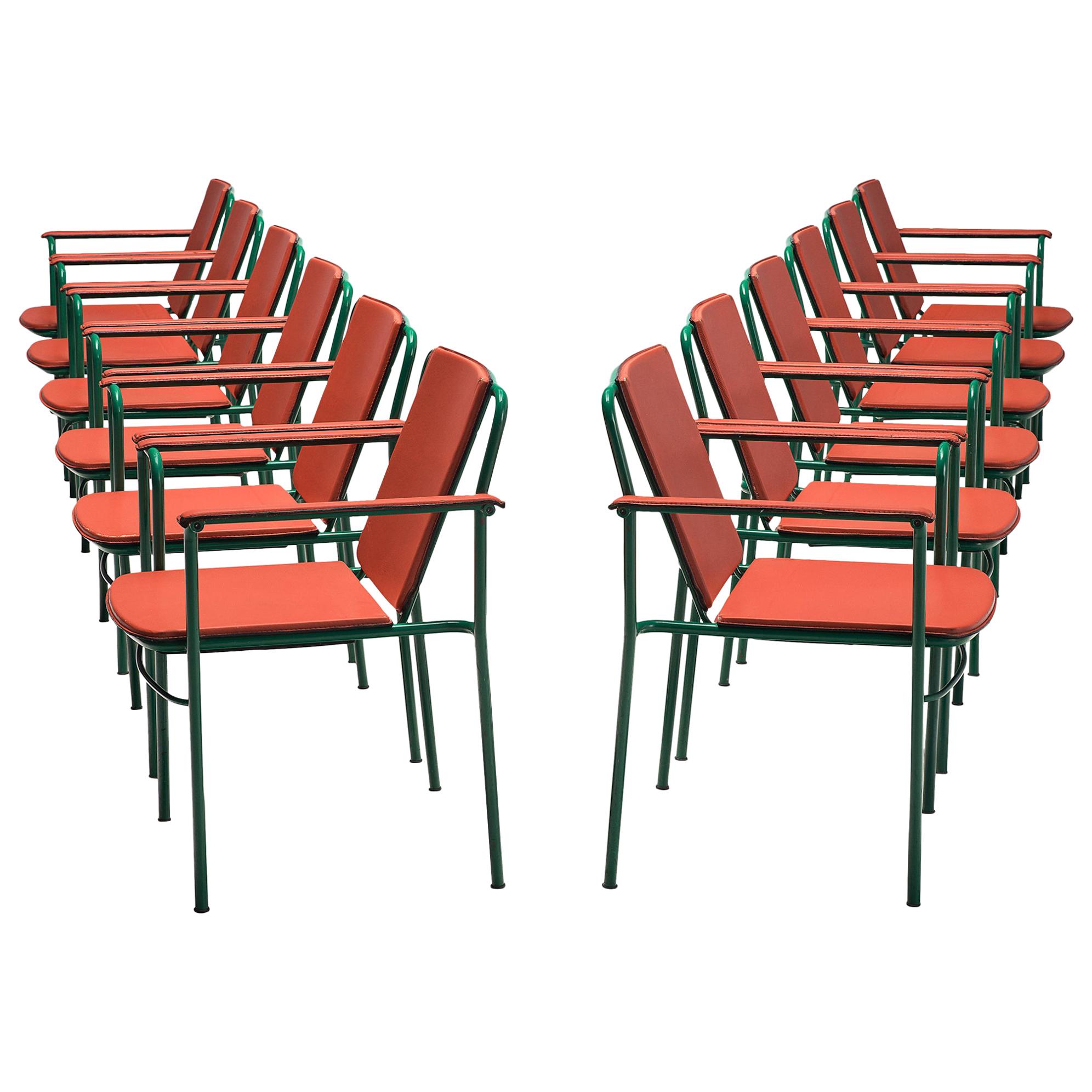 Set of 12 'Movie' Chairs by Mario Marenco for Poltrona Frau